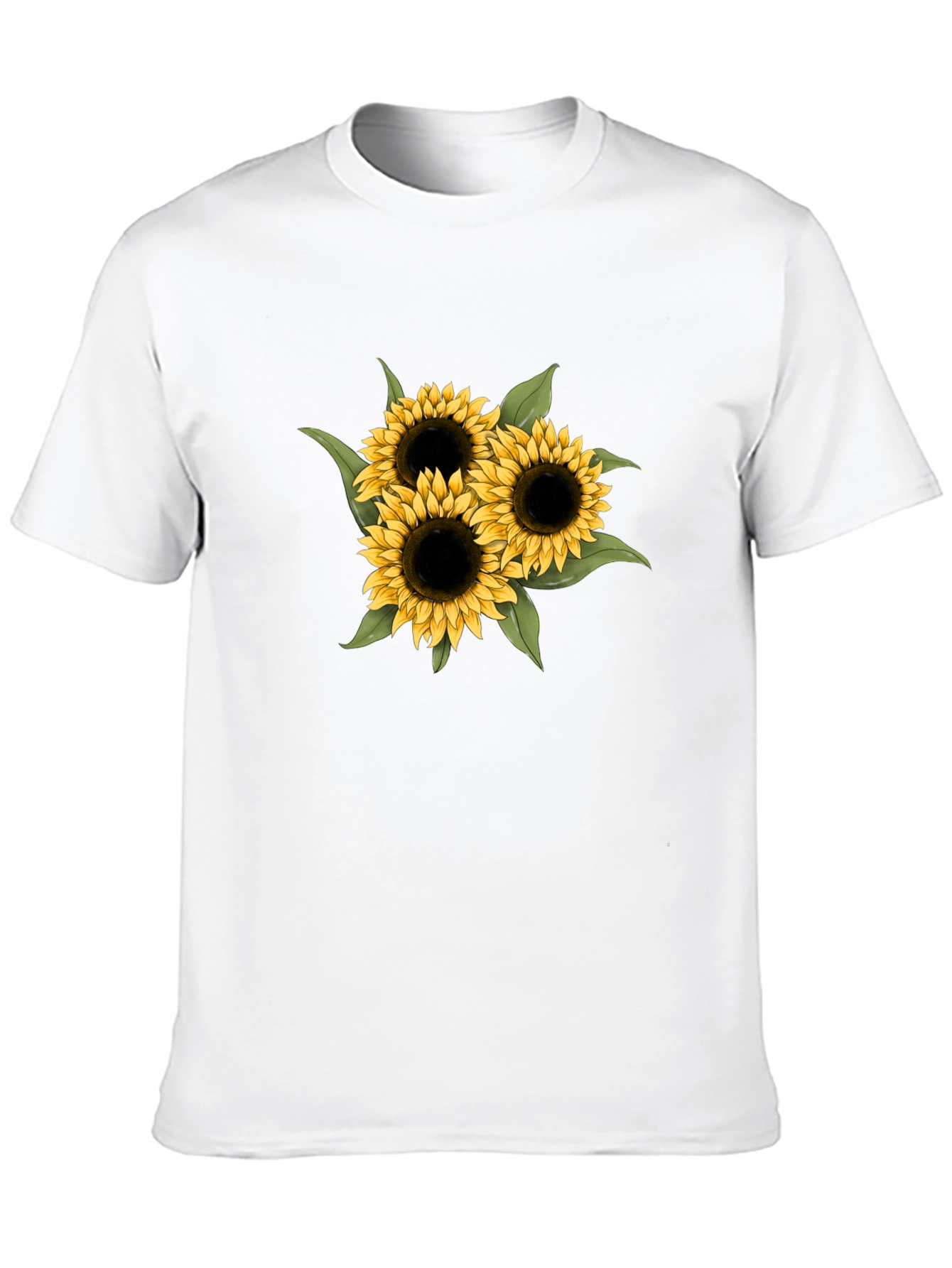 Sunflower Graphic Tee - Black Cotton Casual T-Shirt