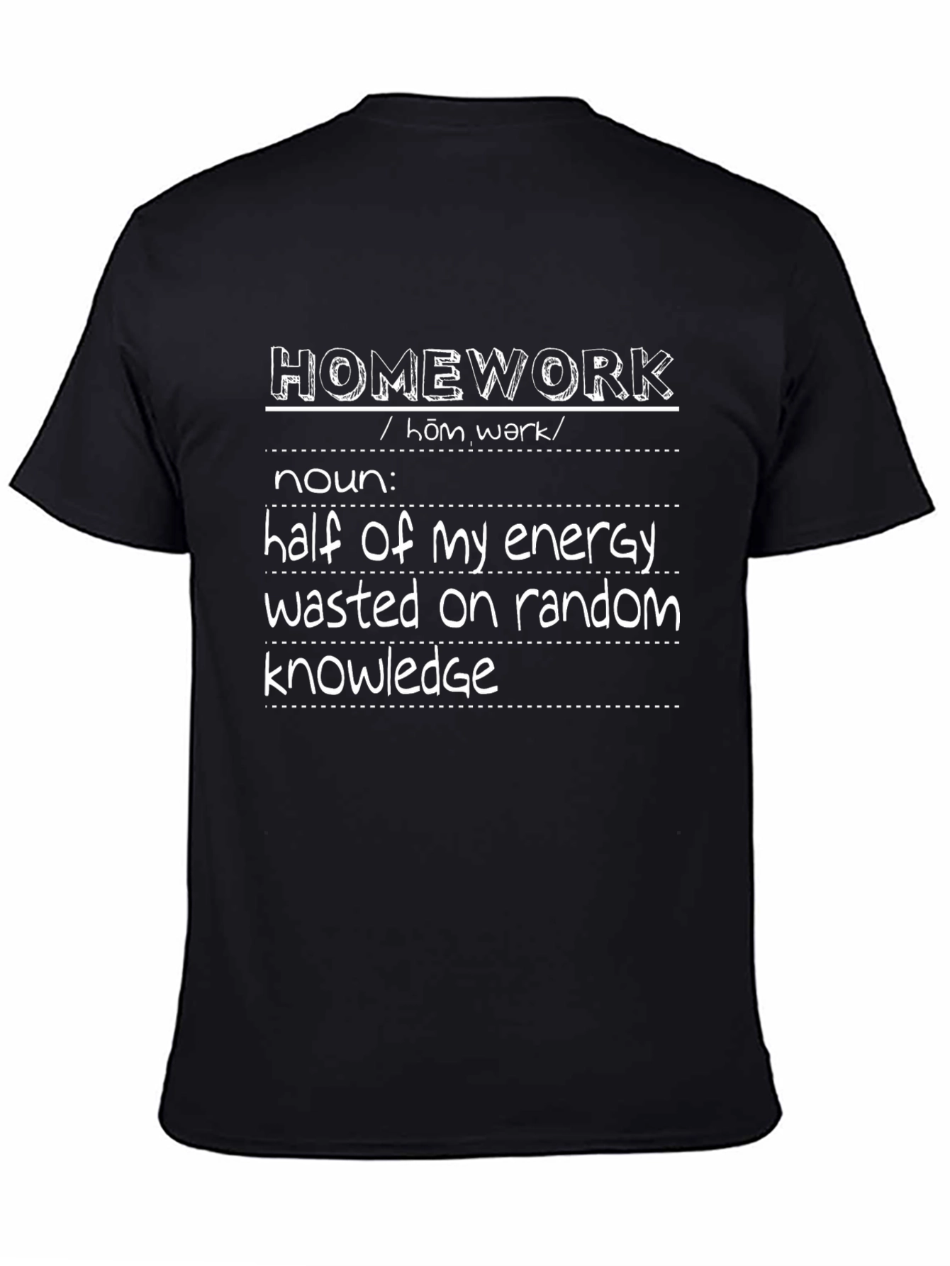 Homework Definition Graphic Tee - Black