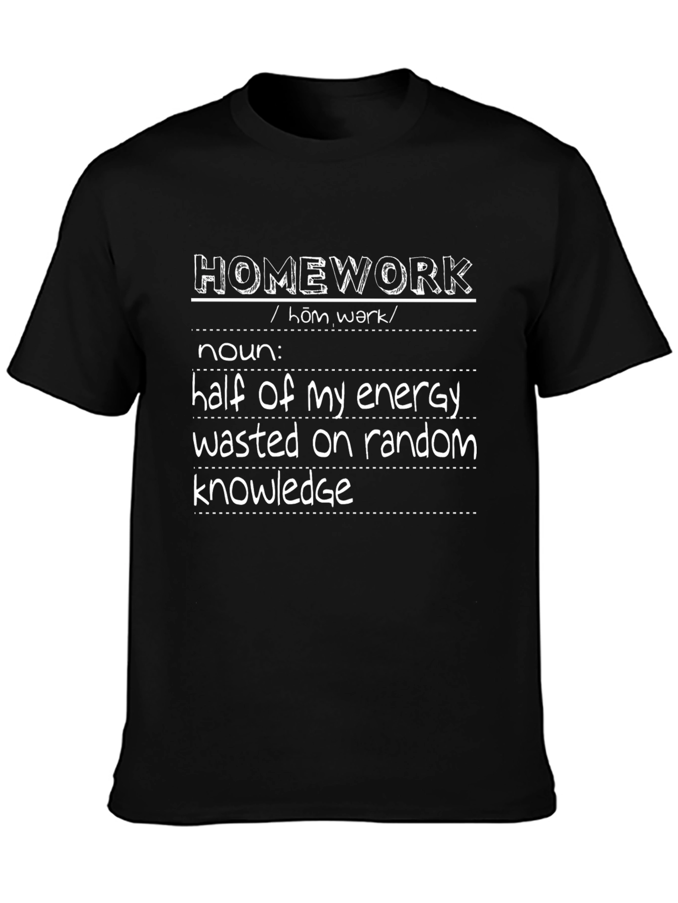 Homework Definition Graphic Tee - Black