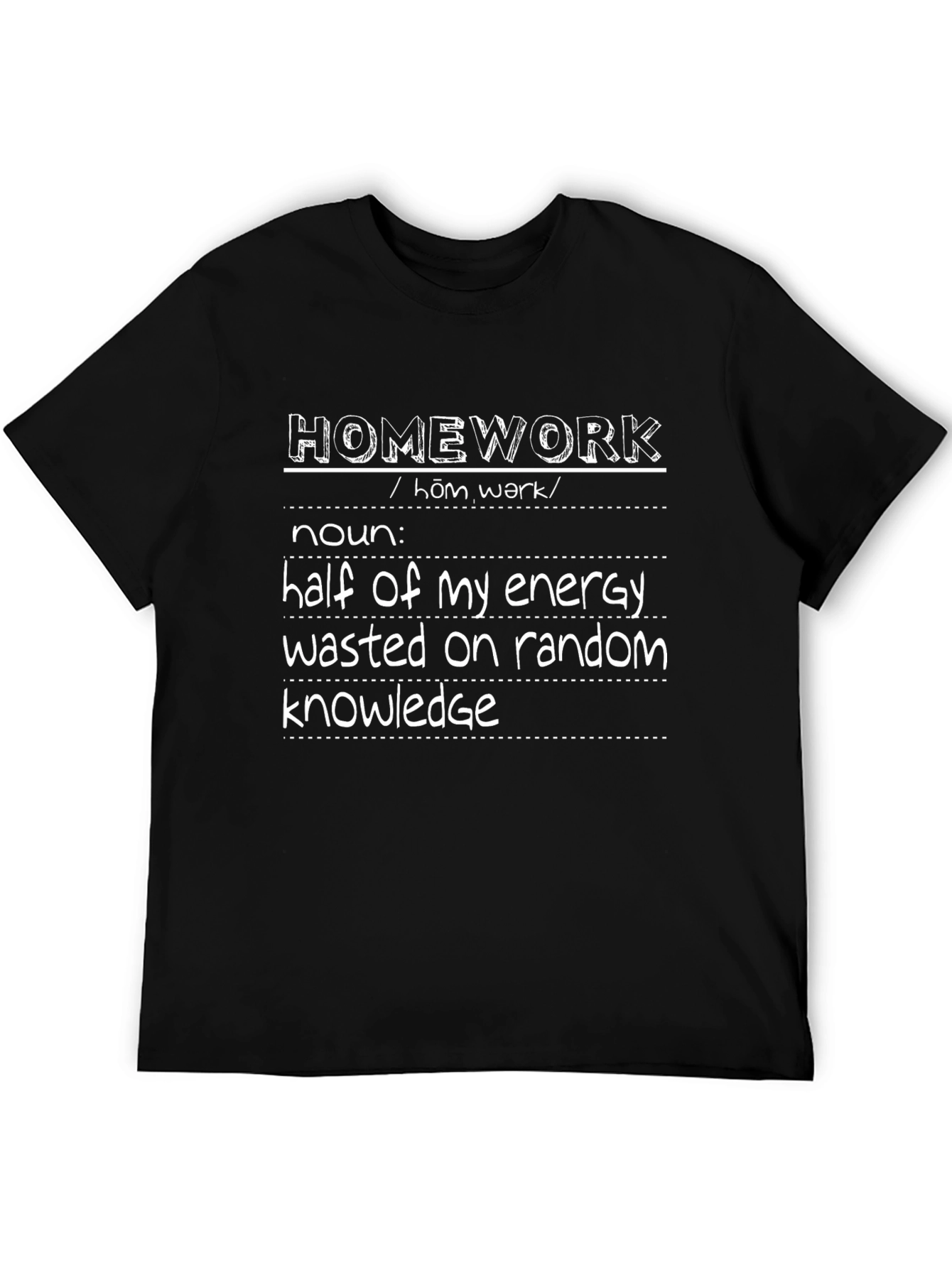 Homework Definition Graphic Tee - Black