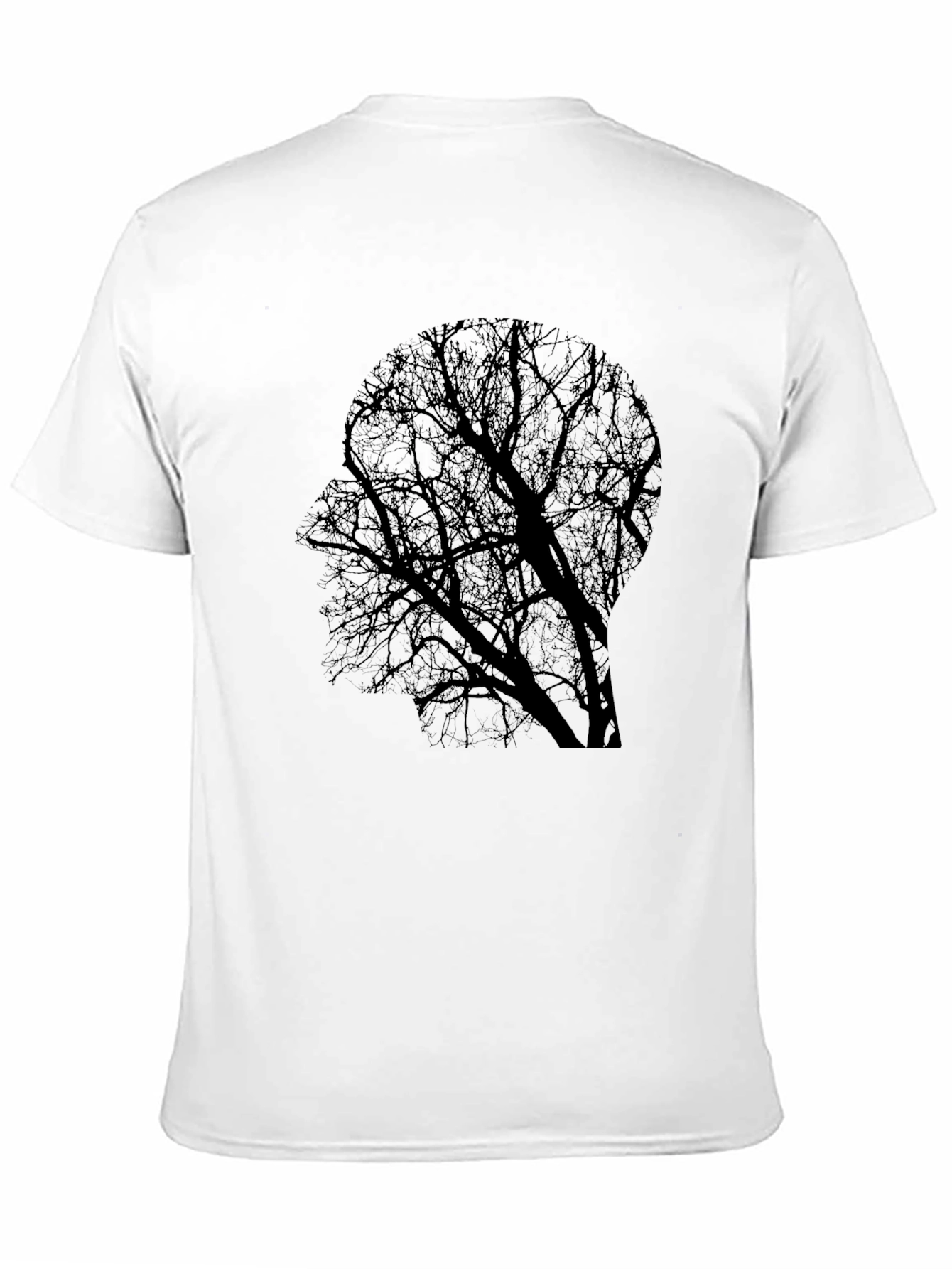 Tree Silhouette Head T-Shirt - Black