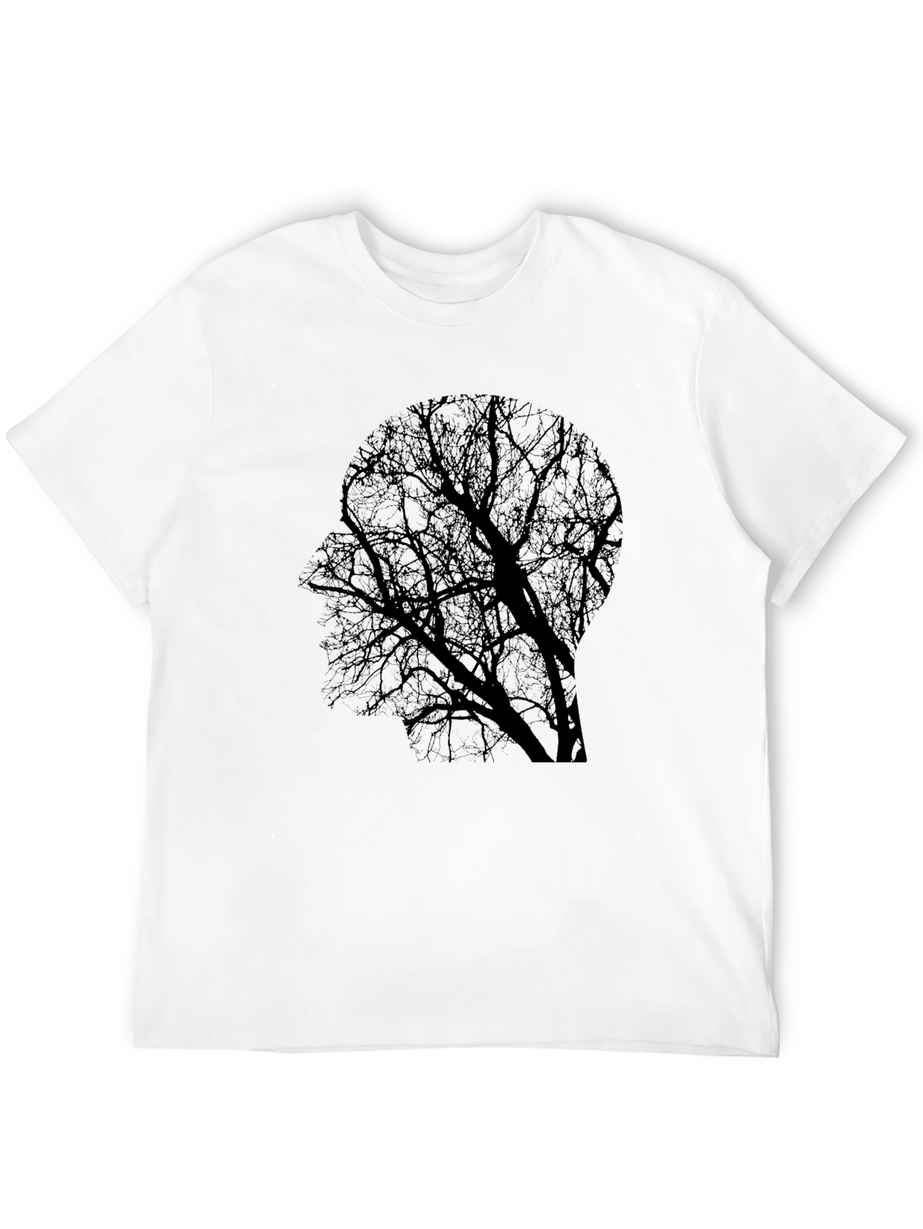 Tree Silhouette Head T-Shirt - Black