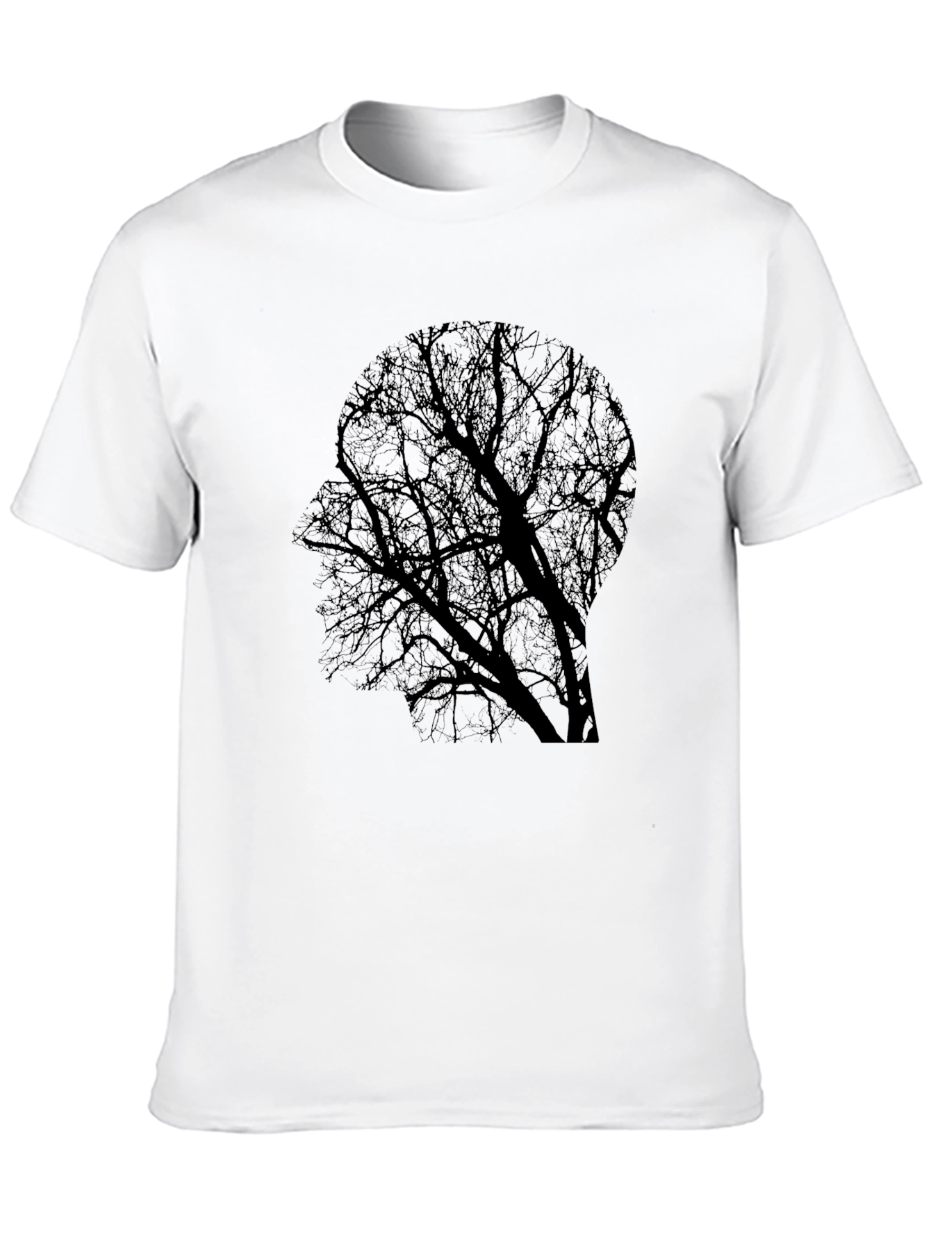 Tree Silhouette Head T-Shirt - Black