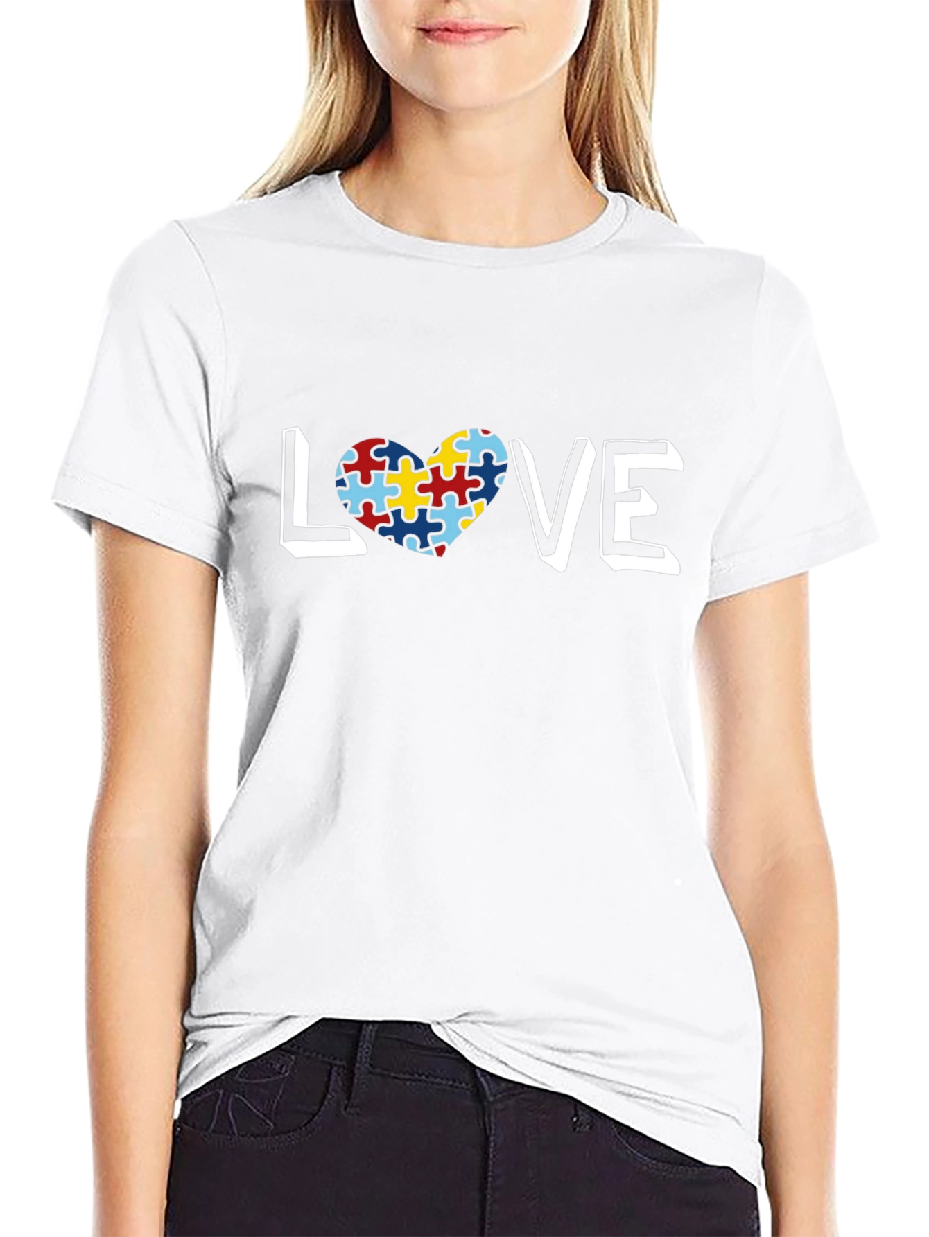 Autism Awareness Love Puzzle Heart T-Shirt