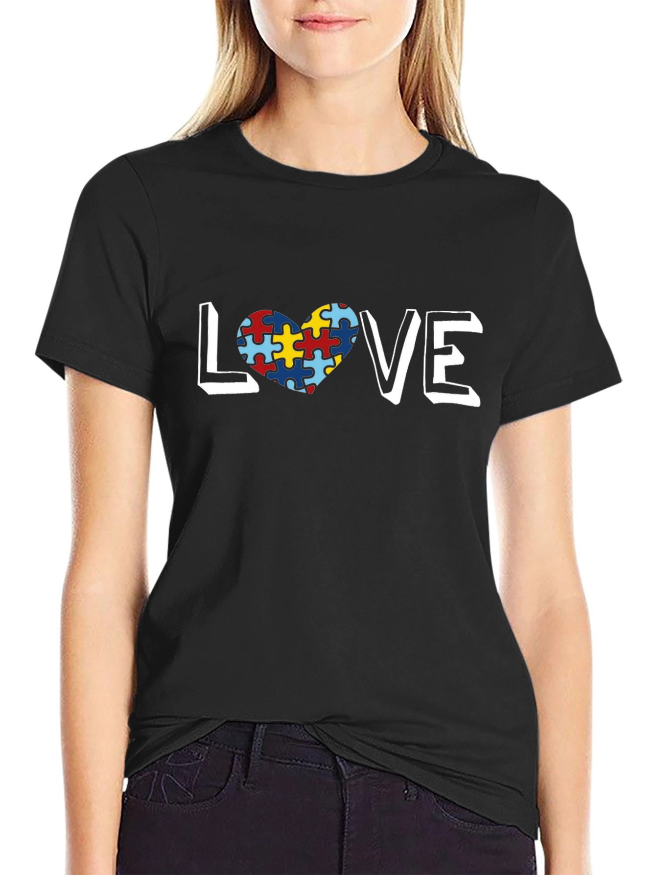 Autism Awareness Love Puzzle Heart T-Shirt