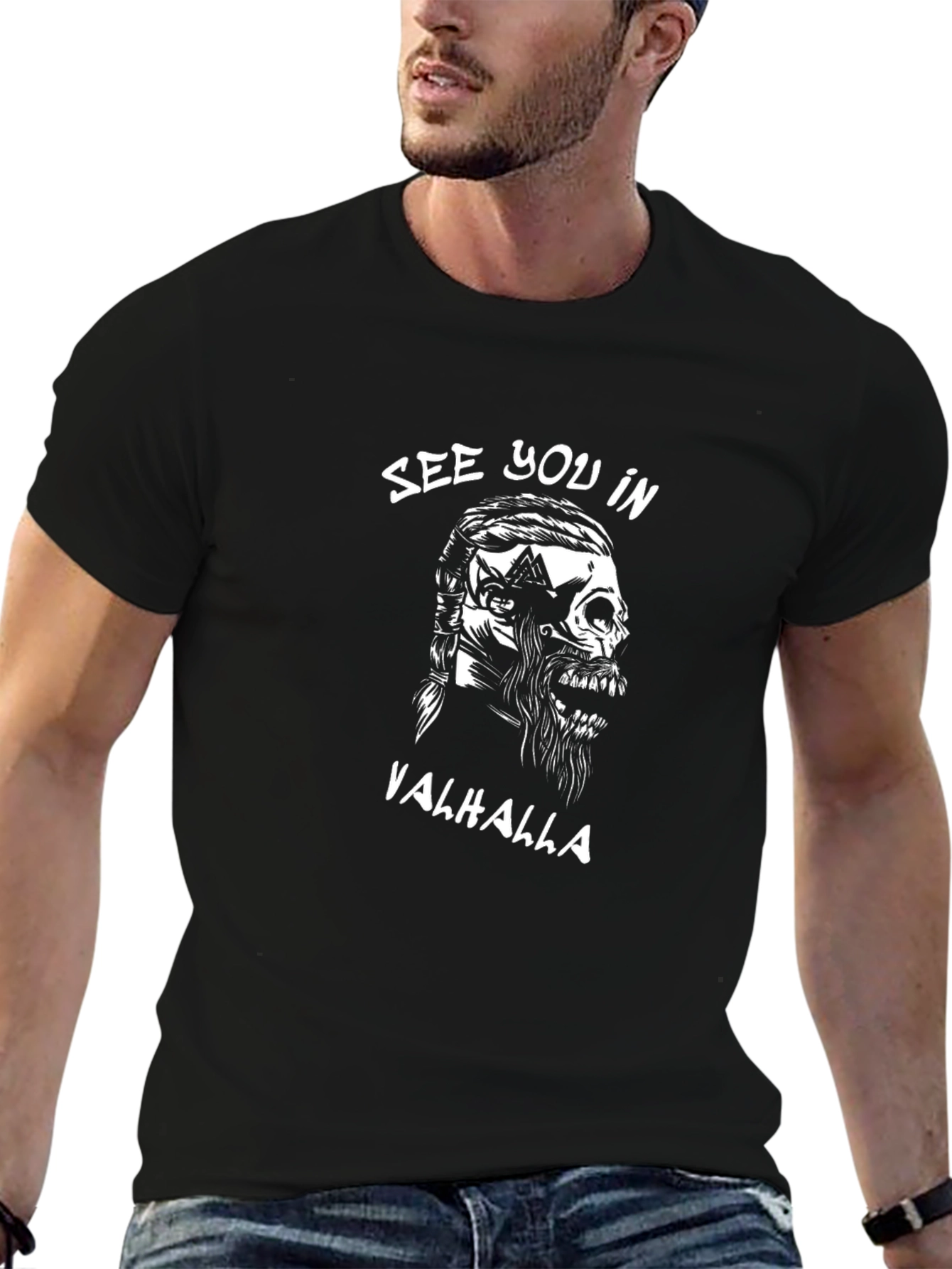 Viking Valhalla Graphic T-Shirt - Premium Cotton Blend