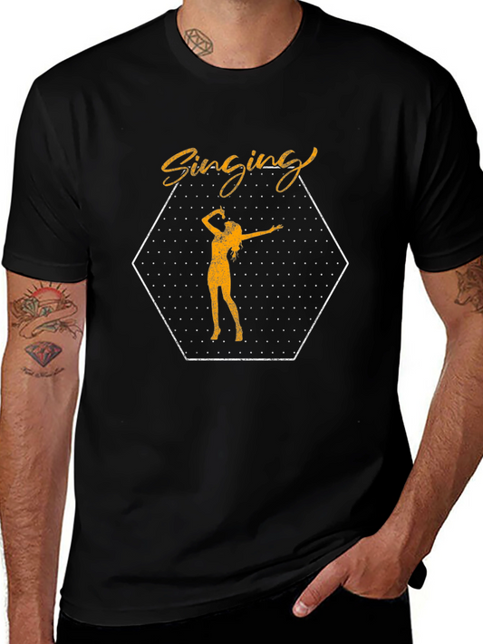 Singing Silhouette Tee - Black Graphic T-Shirt