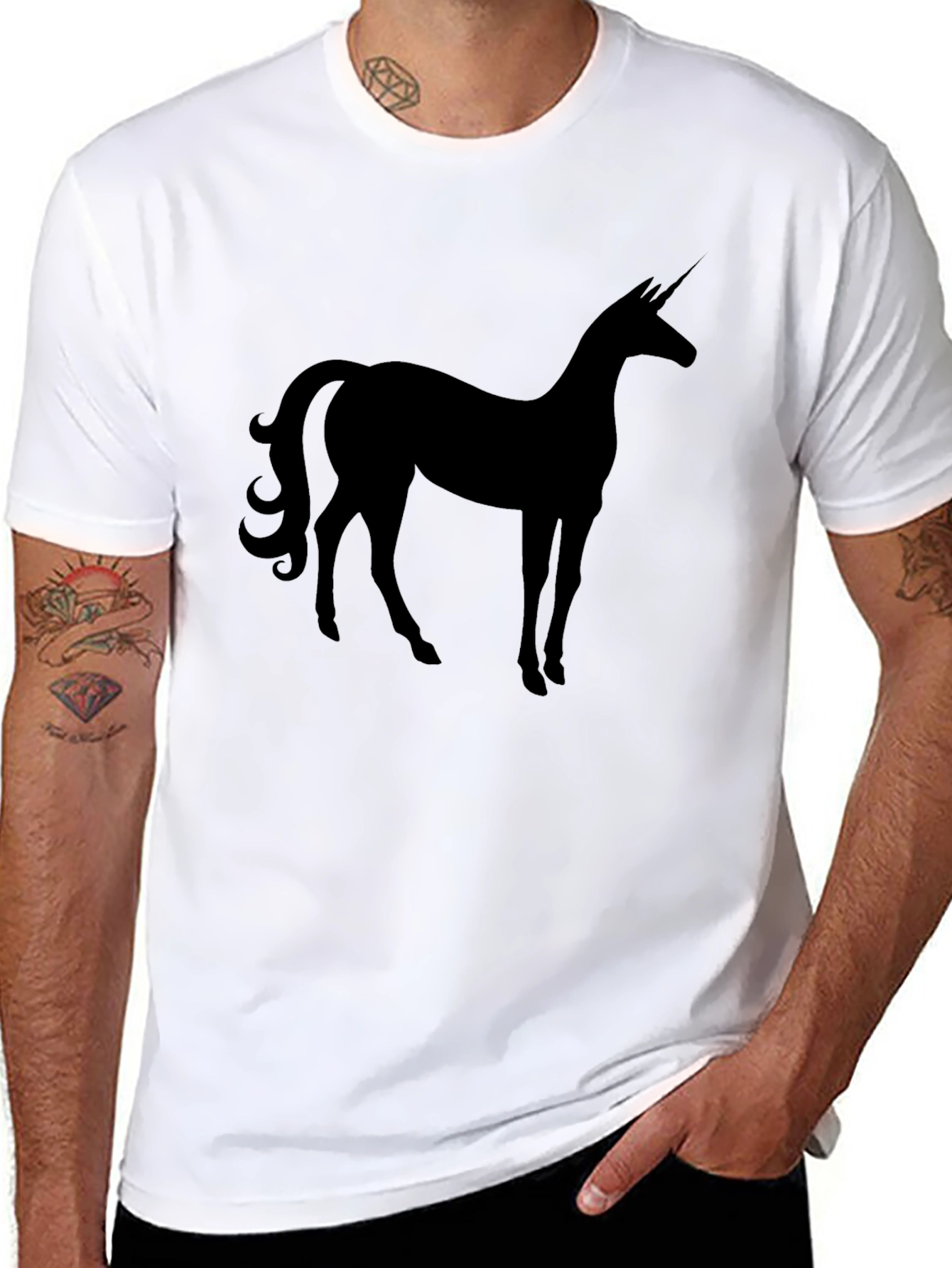 Unicorn Silhouette Black T-Shirt