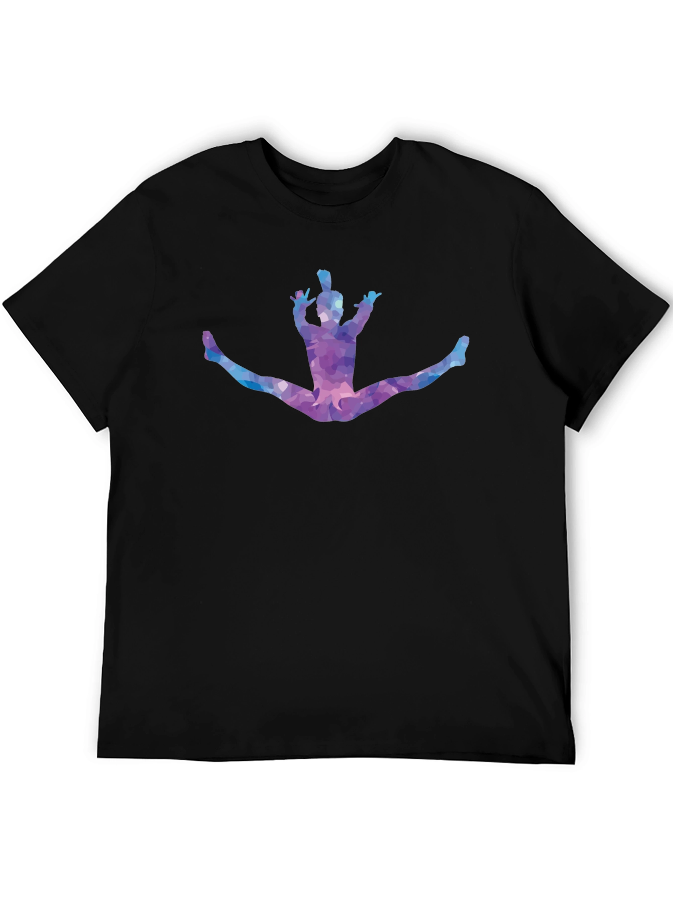 Gymnast Silhouette Mens Black Graphic Tee