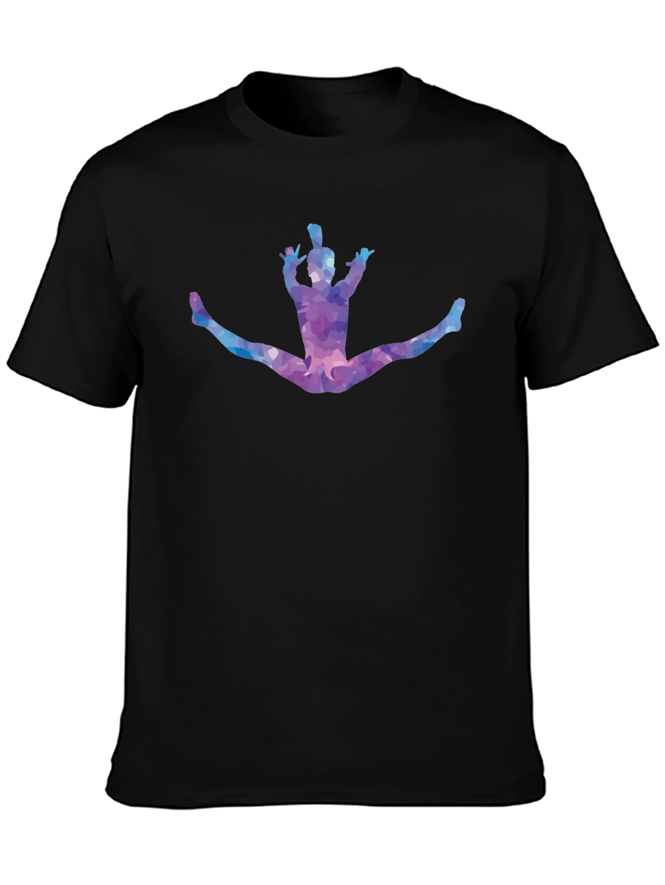 Gymnast Silhouette Mens Black Graphic Tee