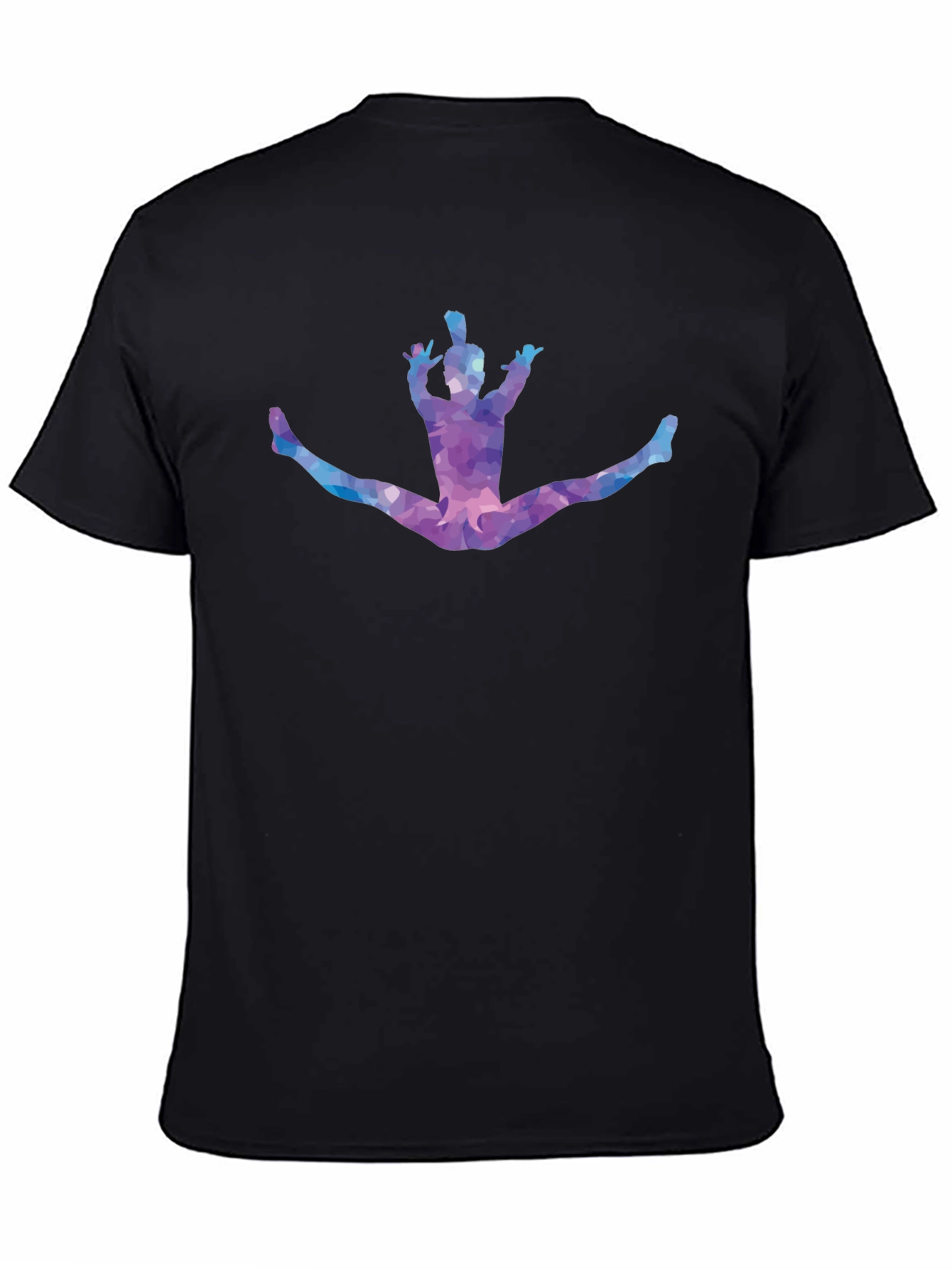 Gymnast Silhouette Mens Black Graphic Tee