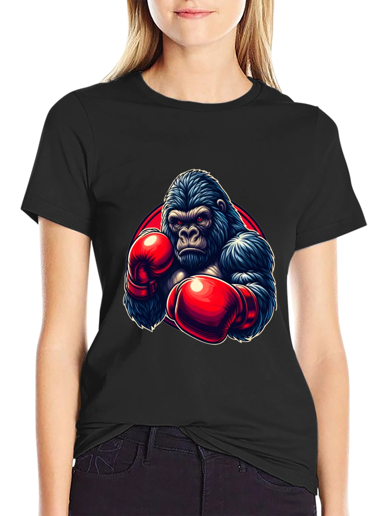 Gorilla Boxer Graphic T-Shirt - Black