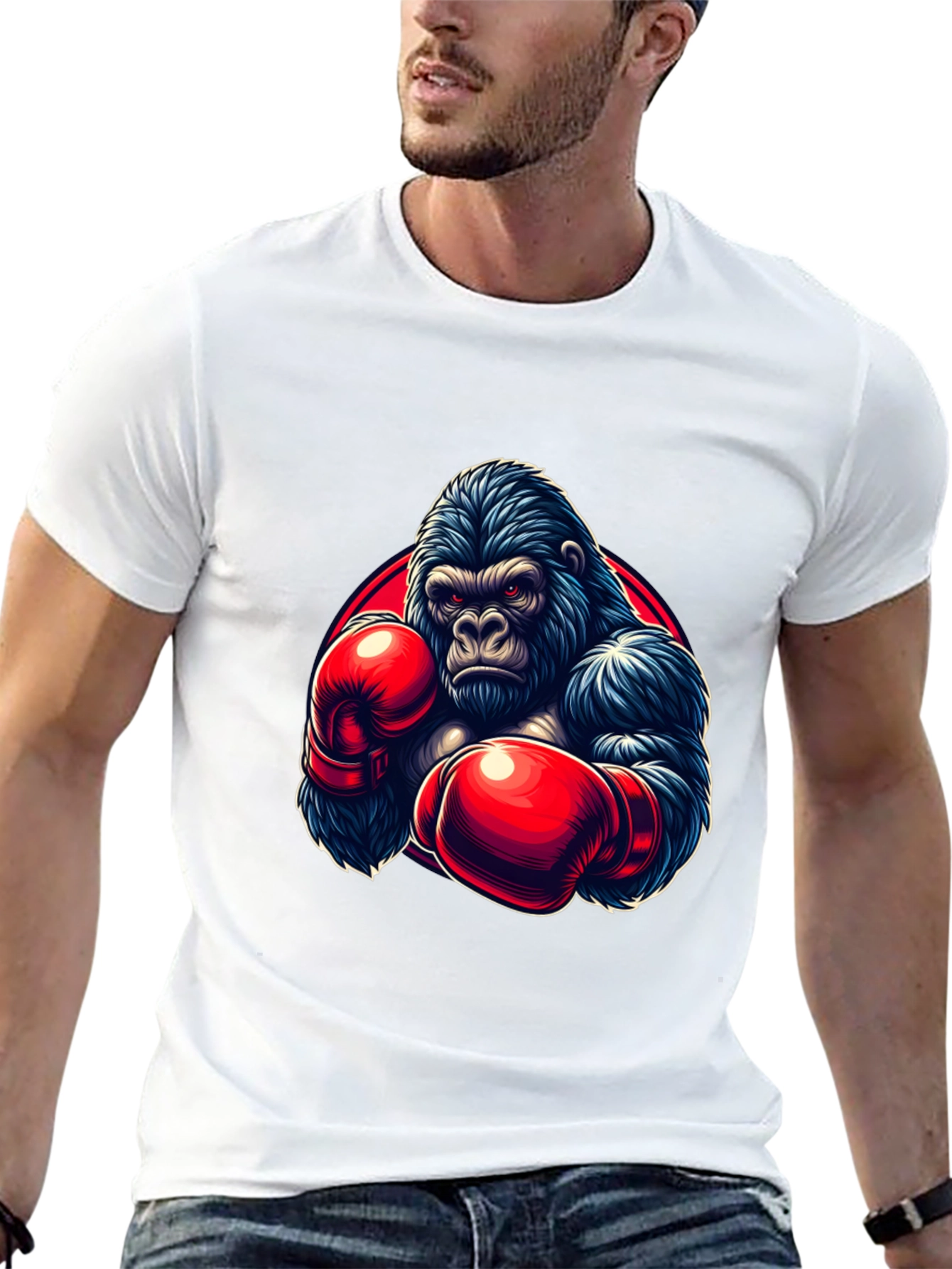 Gorilla Boxer Graphic T-Shirt - Black
