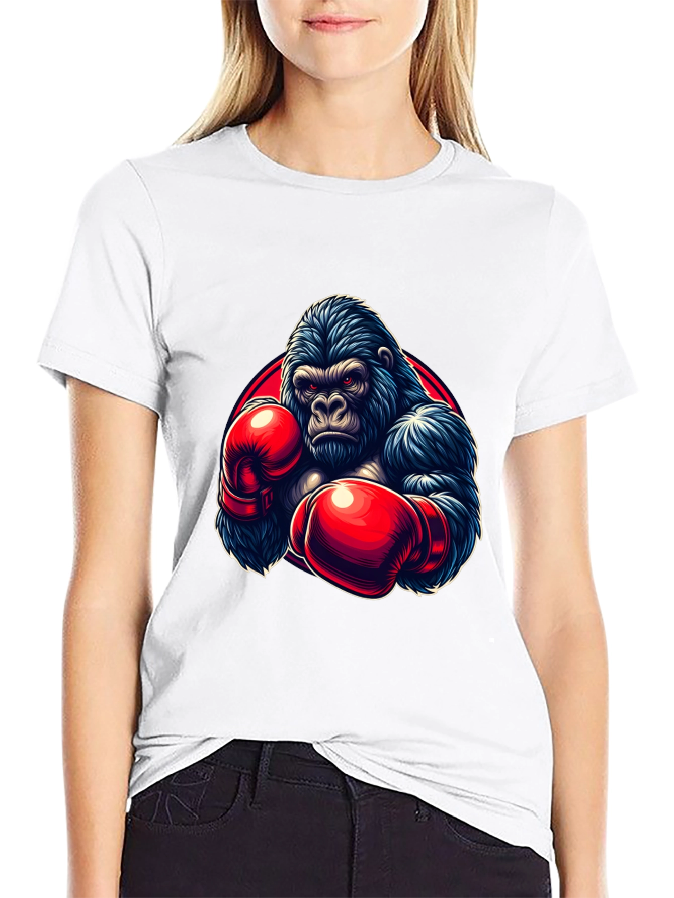 Gorilla Boxer Graphic T-Shirt - Black