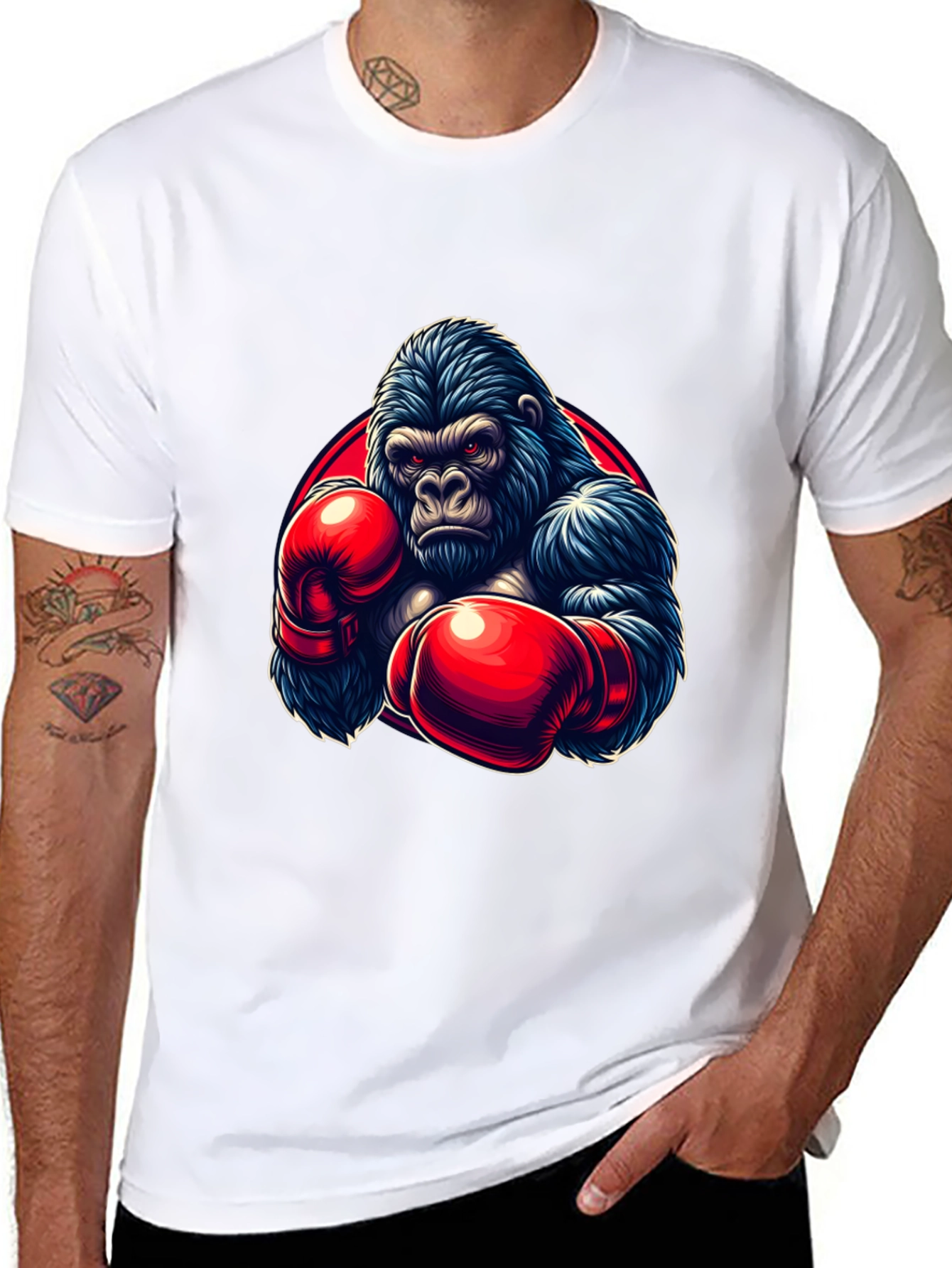 Gorilla Boxer Graphic T-Shirt - Black