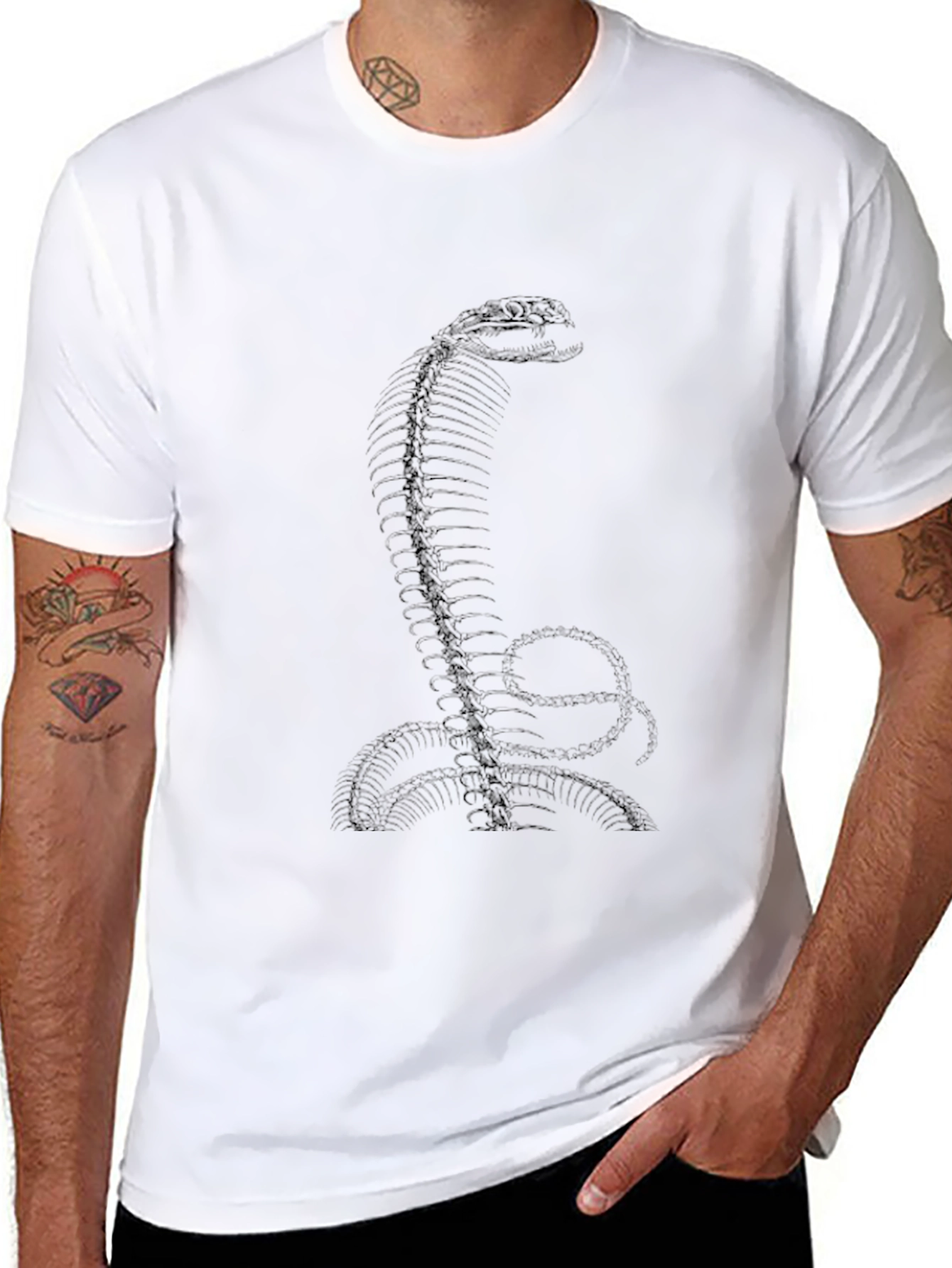 Cobra Snake Spine Graphic Tee - Black