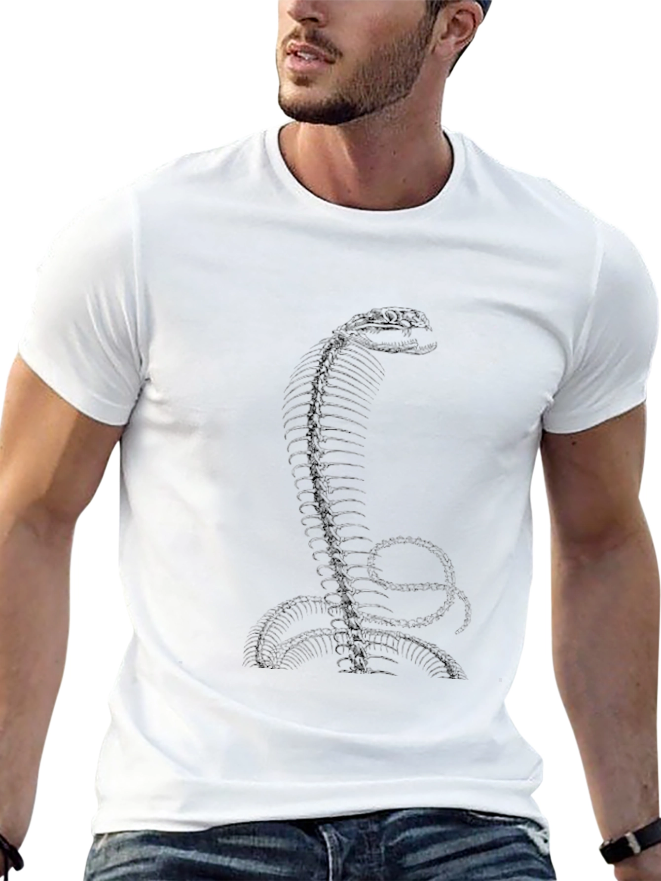 Cobra Snake Spine Graphic Tee - Black
