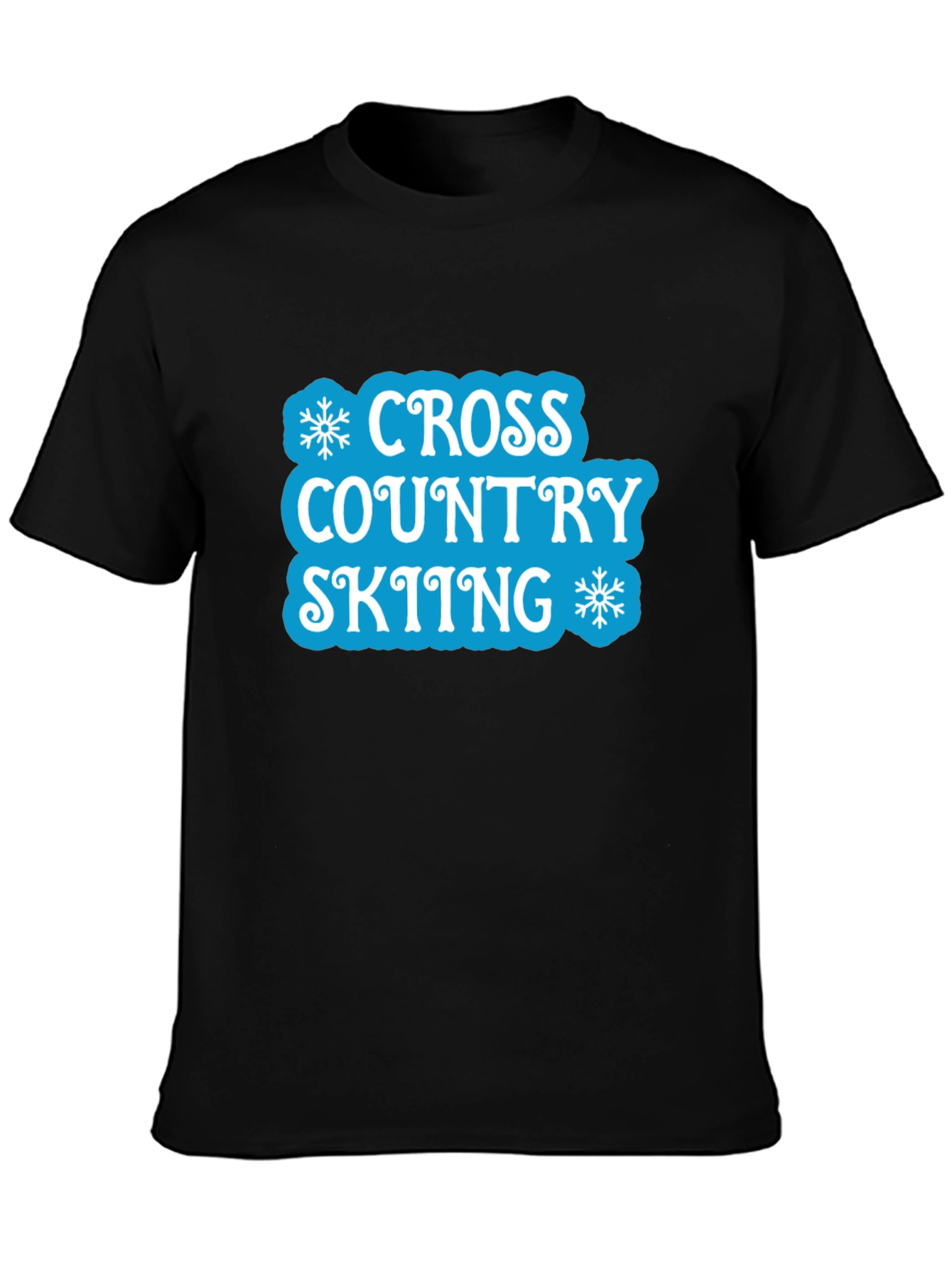 Cross Country Skiing Black T-Shirt