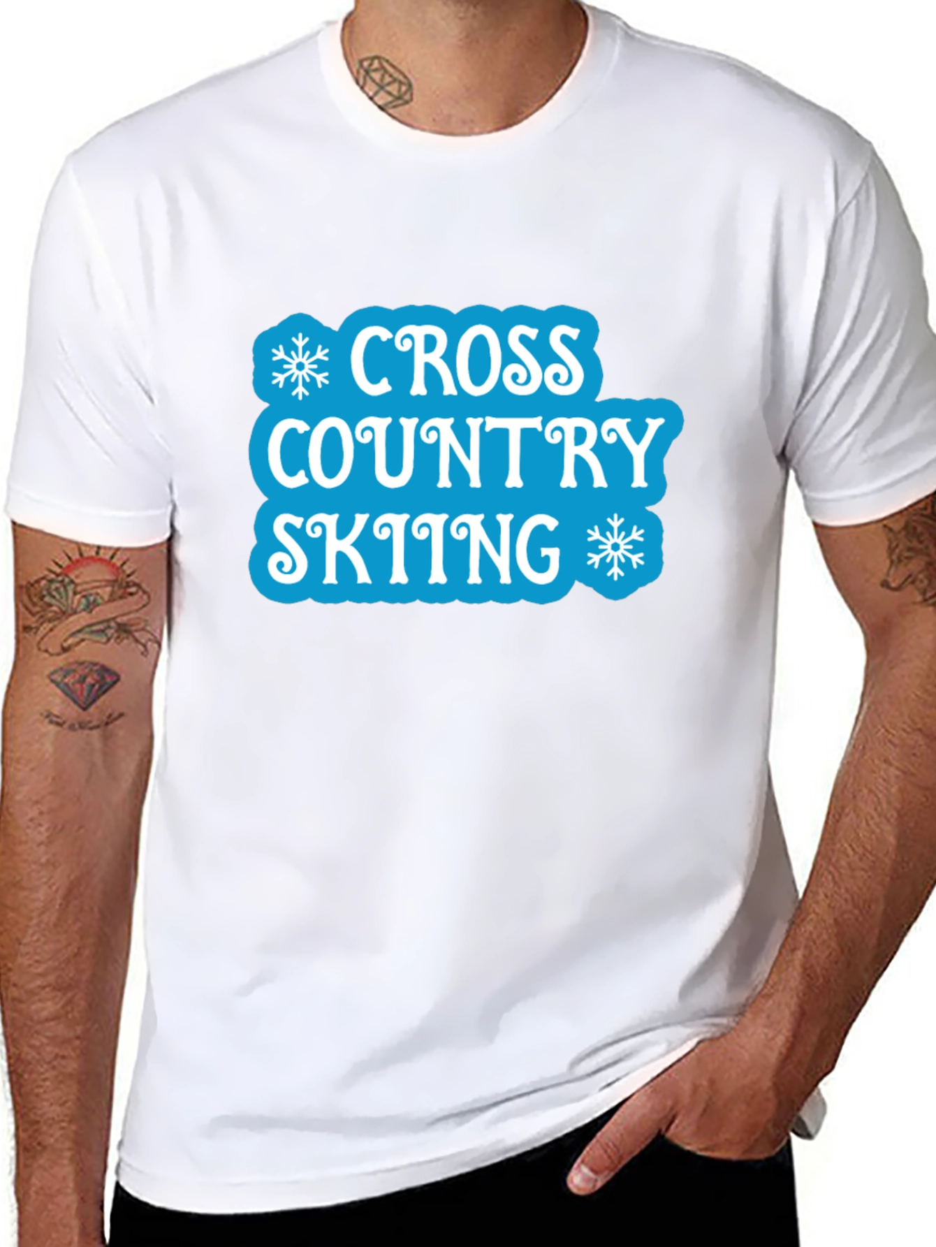 Cross Country Skiing Black T-Shirt