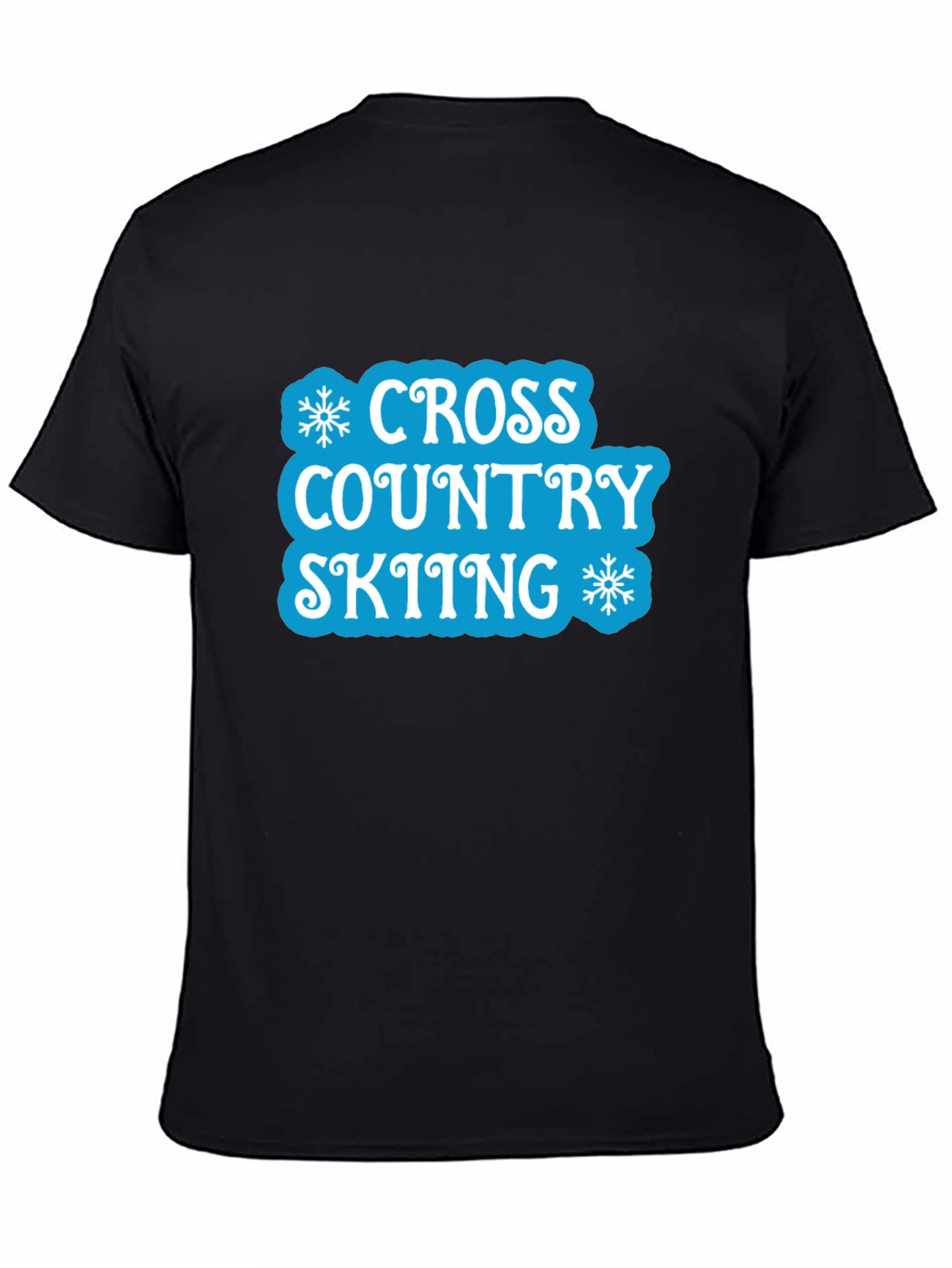 Cross Country Skiing Black T-Shirt