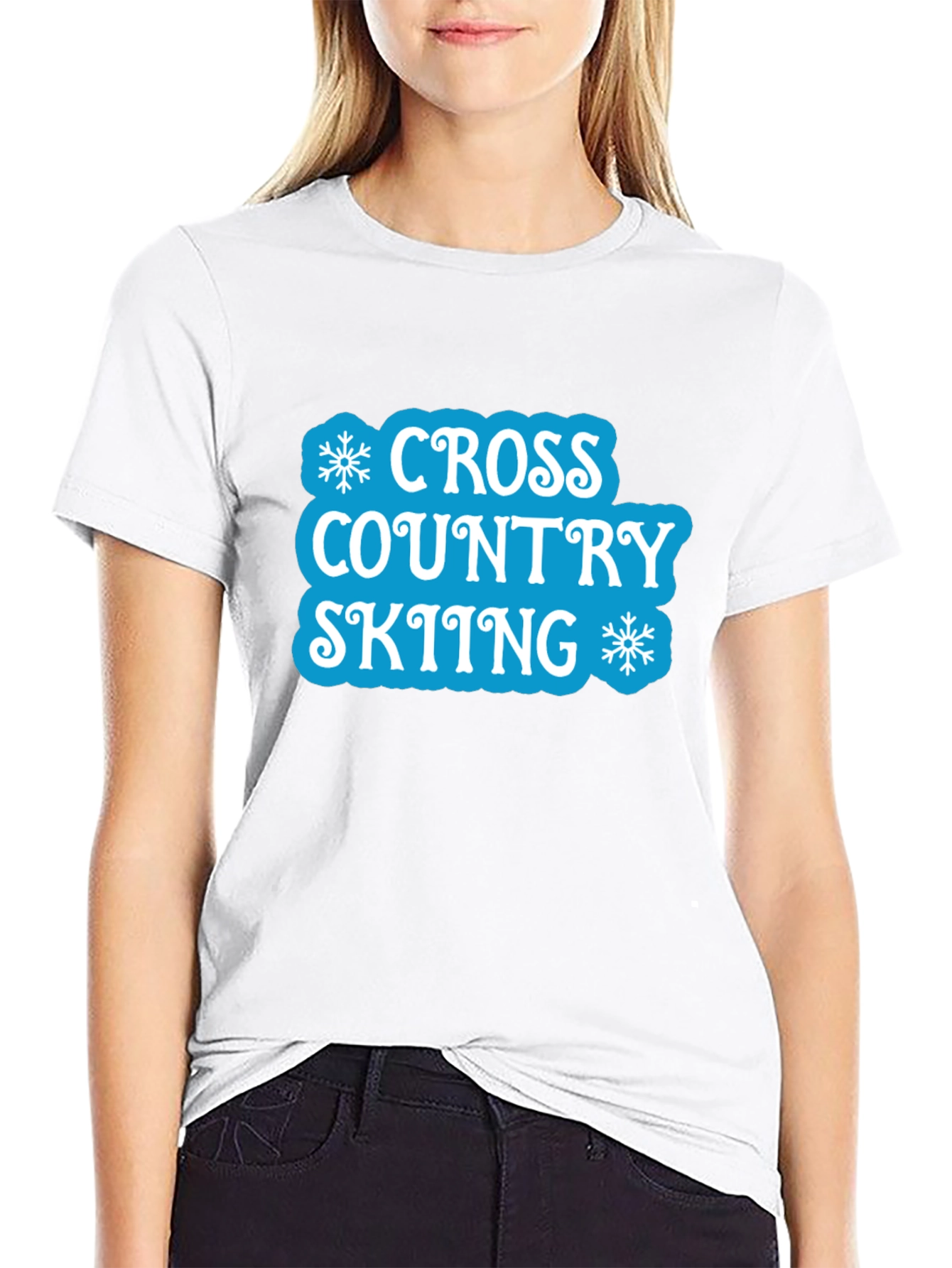 Cross Country Skiing Black T-Shirt