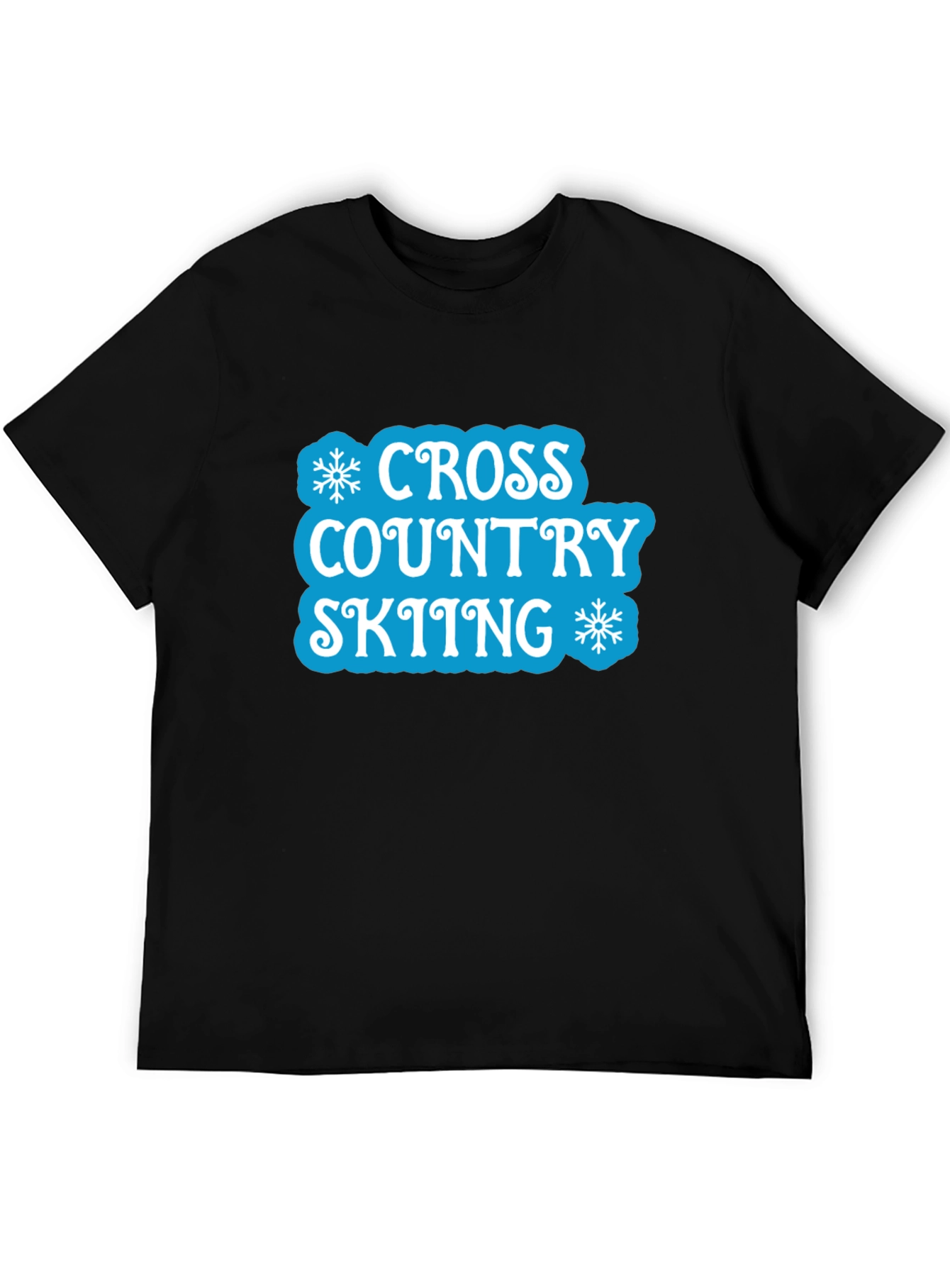Cross Country Skiing Black T-Shirt
