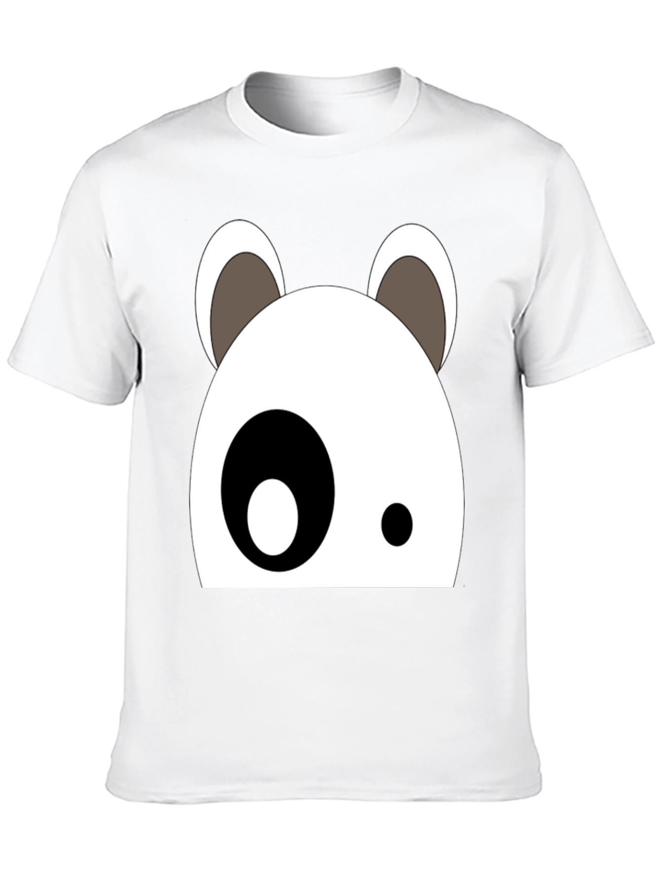 Cartoon Panda Face Black Graphic Tee