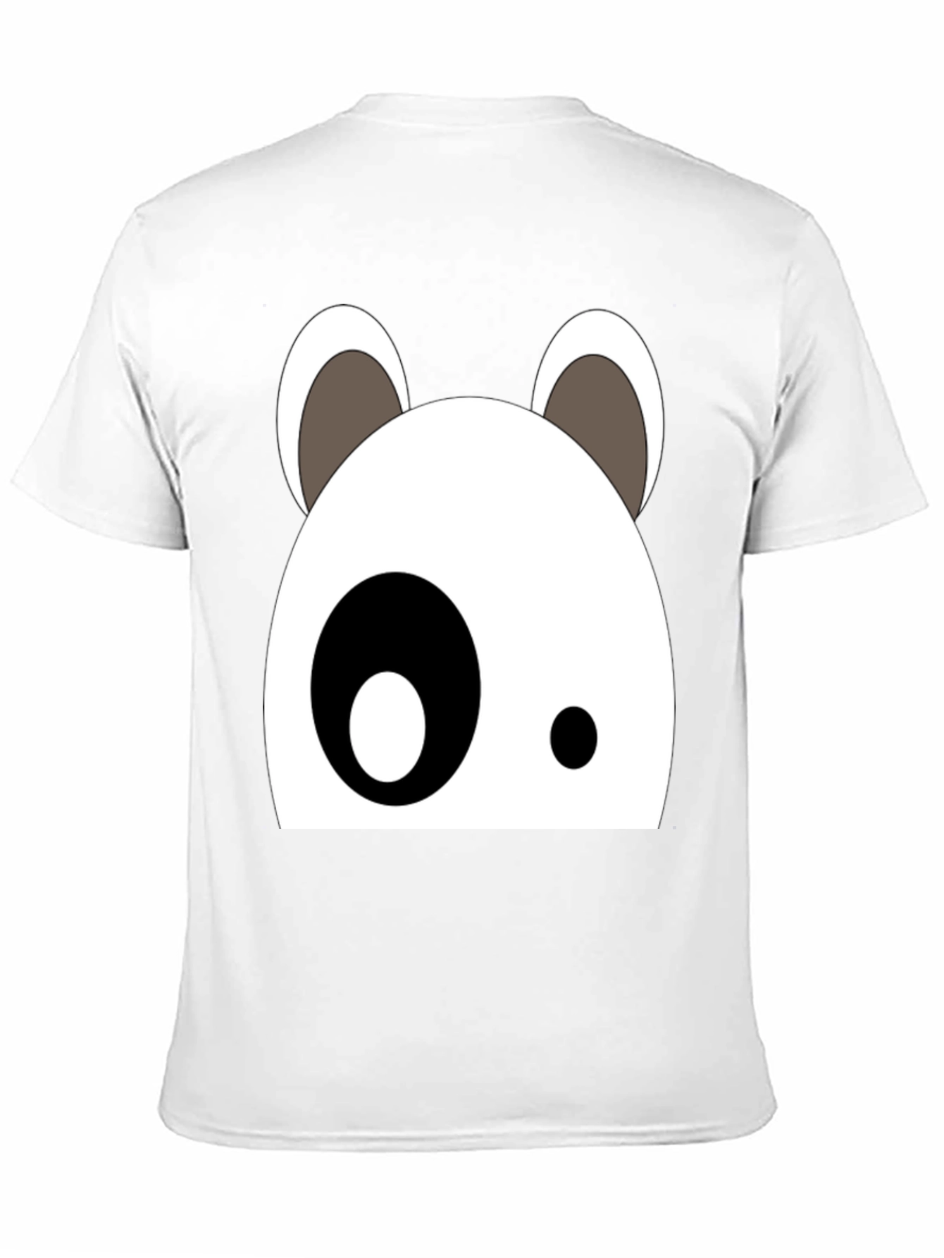 Cartoon Panda Face Black Graphic Tee