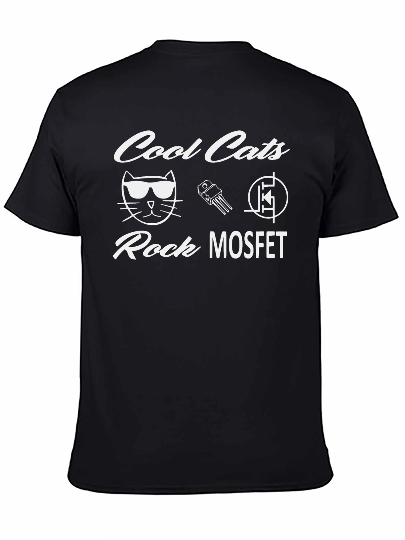 Cool Cats Rock MOSFET Black T-Shirt