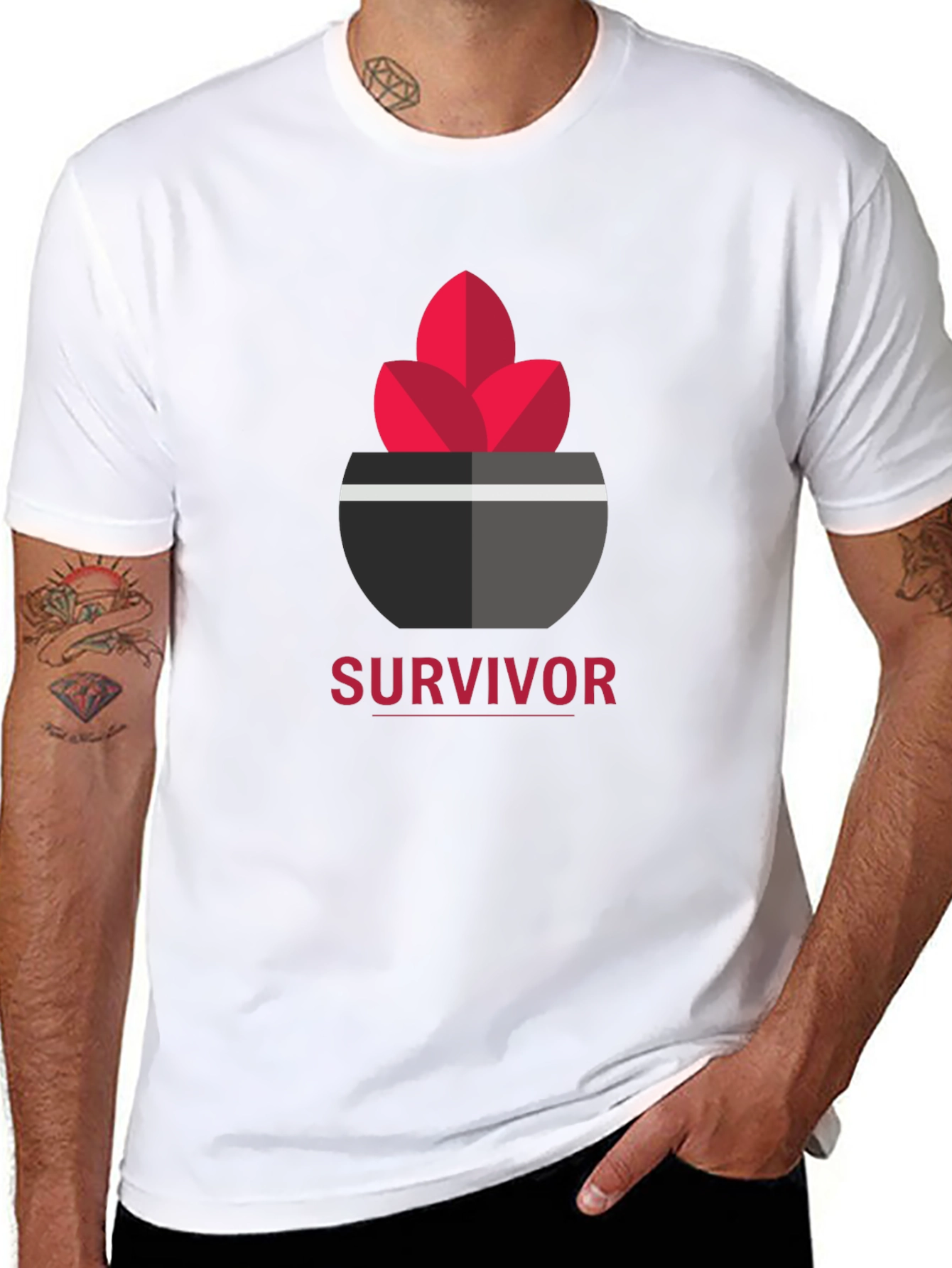 Survivor Graphic Tee - Modern Black T-Shirt