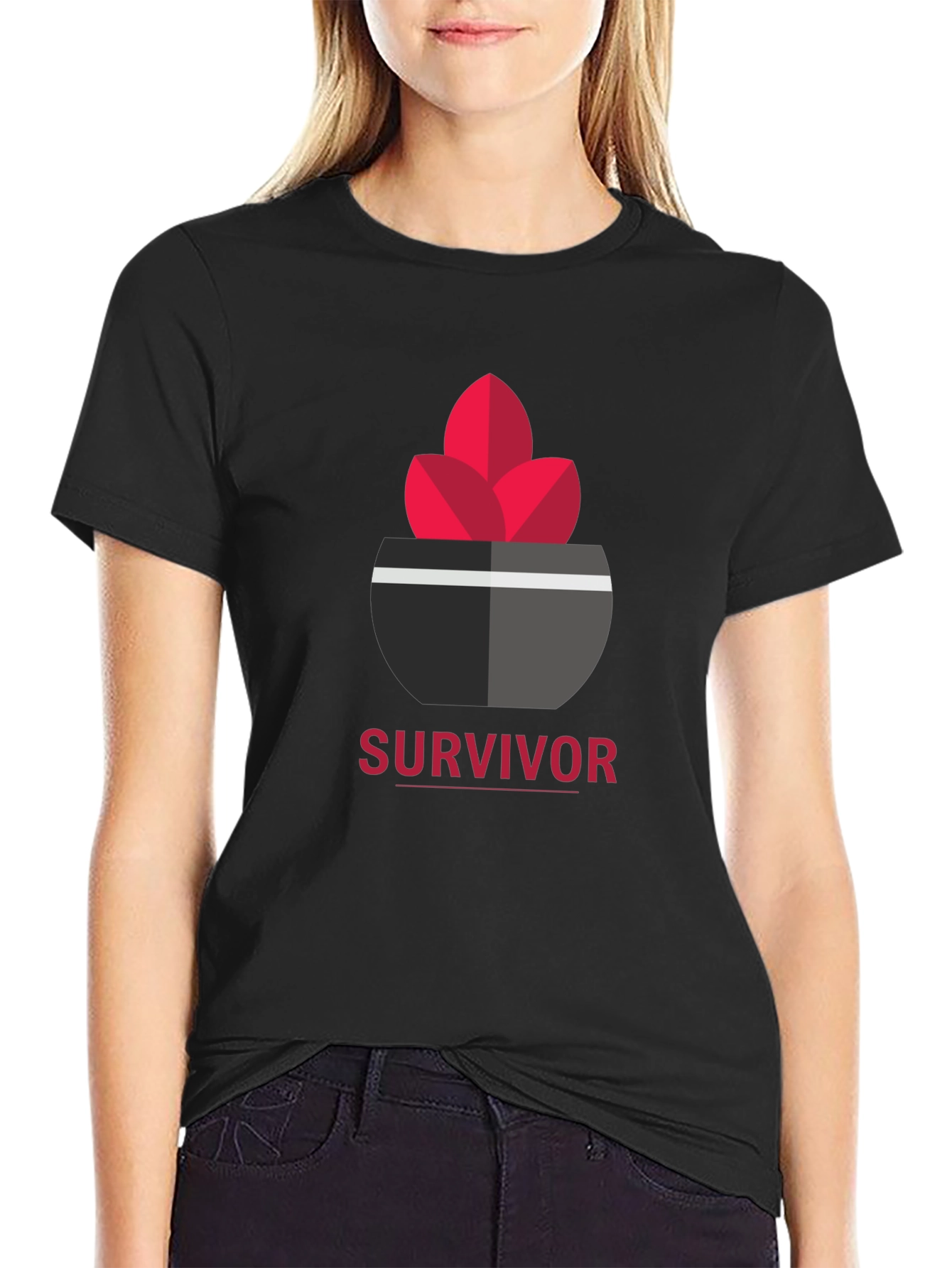 Survivor Graphic Tee - Modern Black T-Shirt