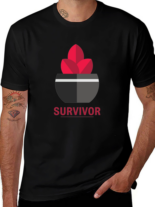 Survivor Graphic Tee - Modern Black T-Shirt