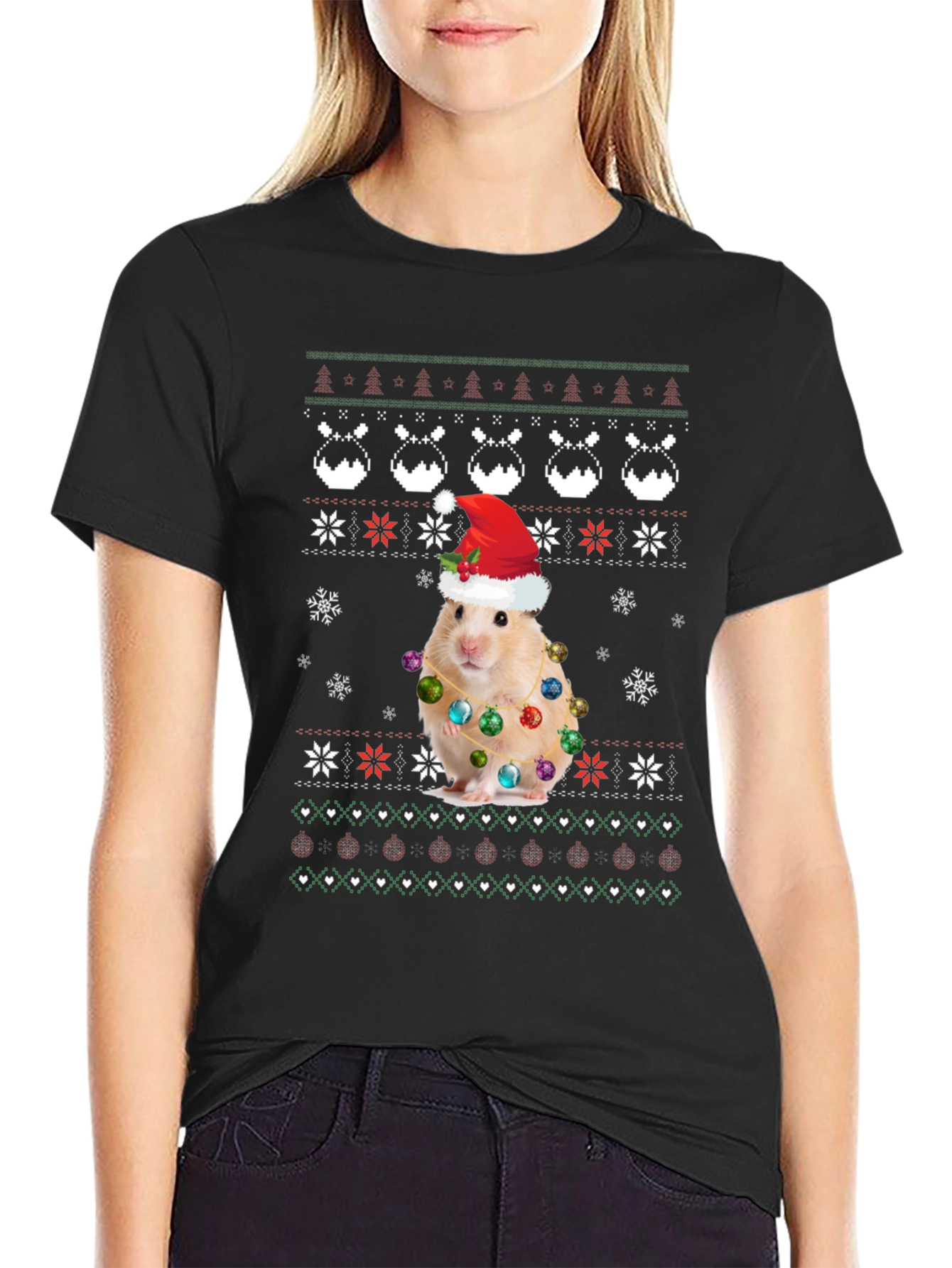 Hamster Ugly Christmas Sweater T-Shirt