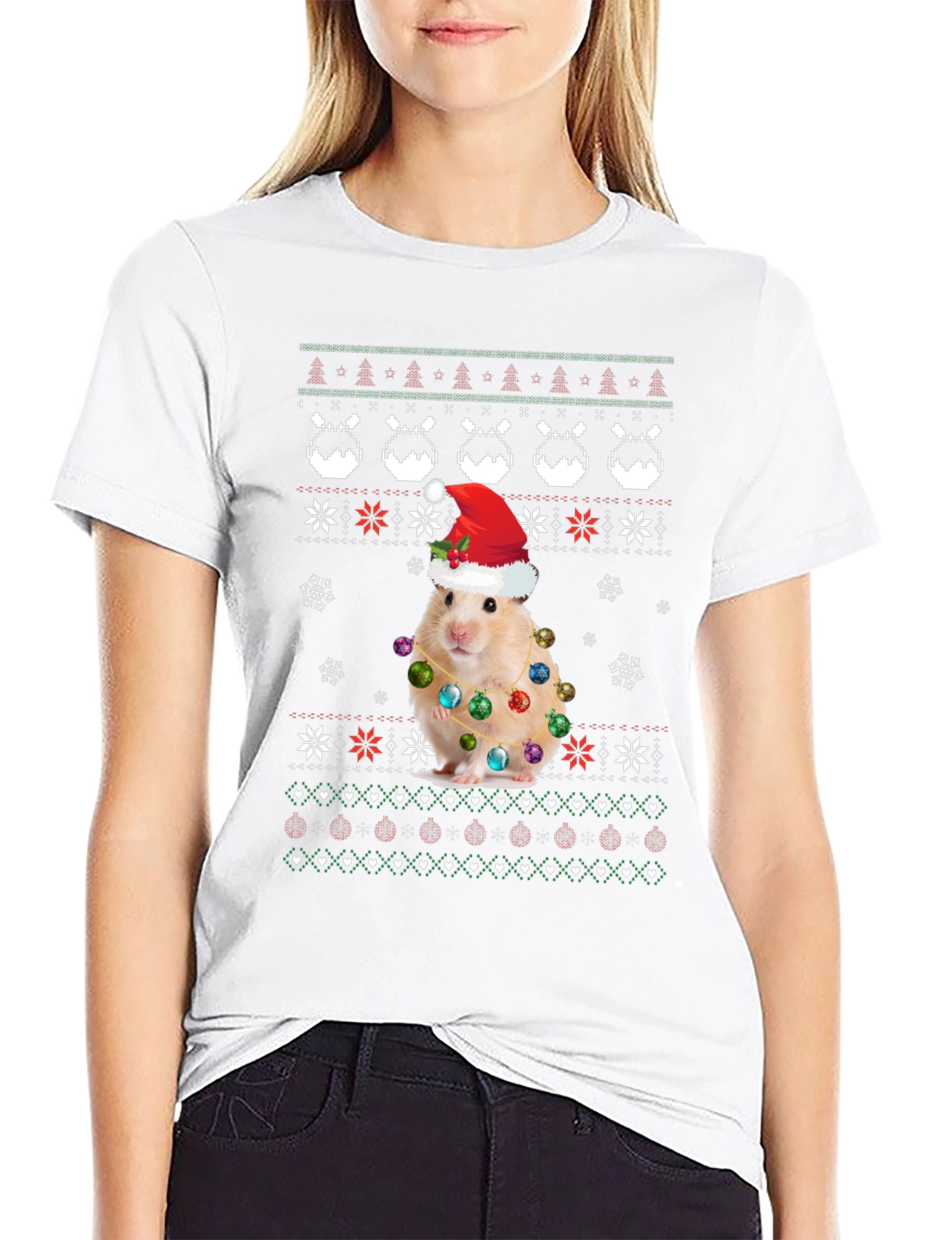 Hamster Ugly Christmas Sweater T-Shirt