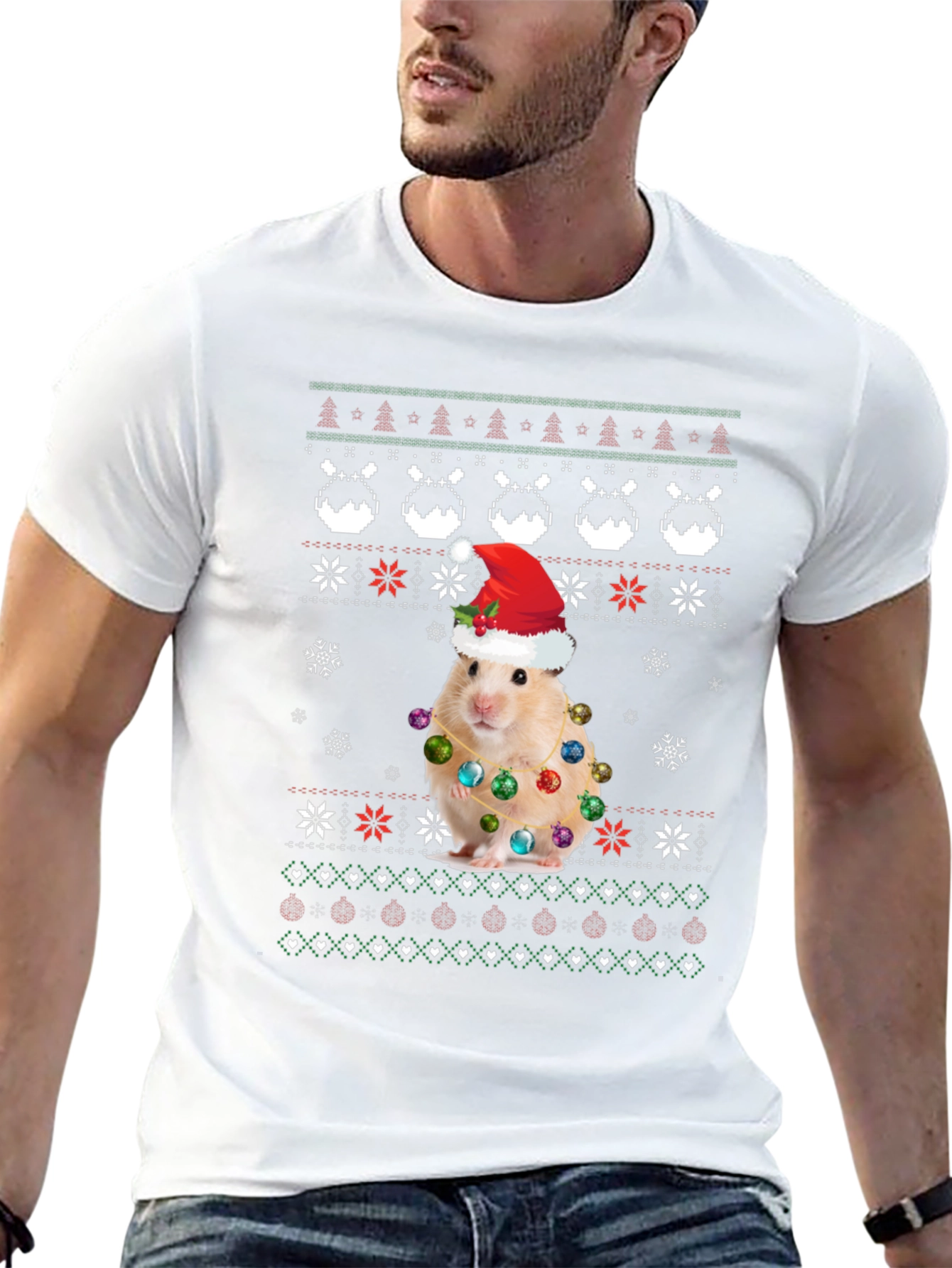 Hamster Ugly Christmas Sweater T-Shirt