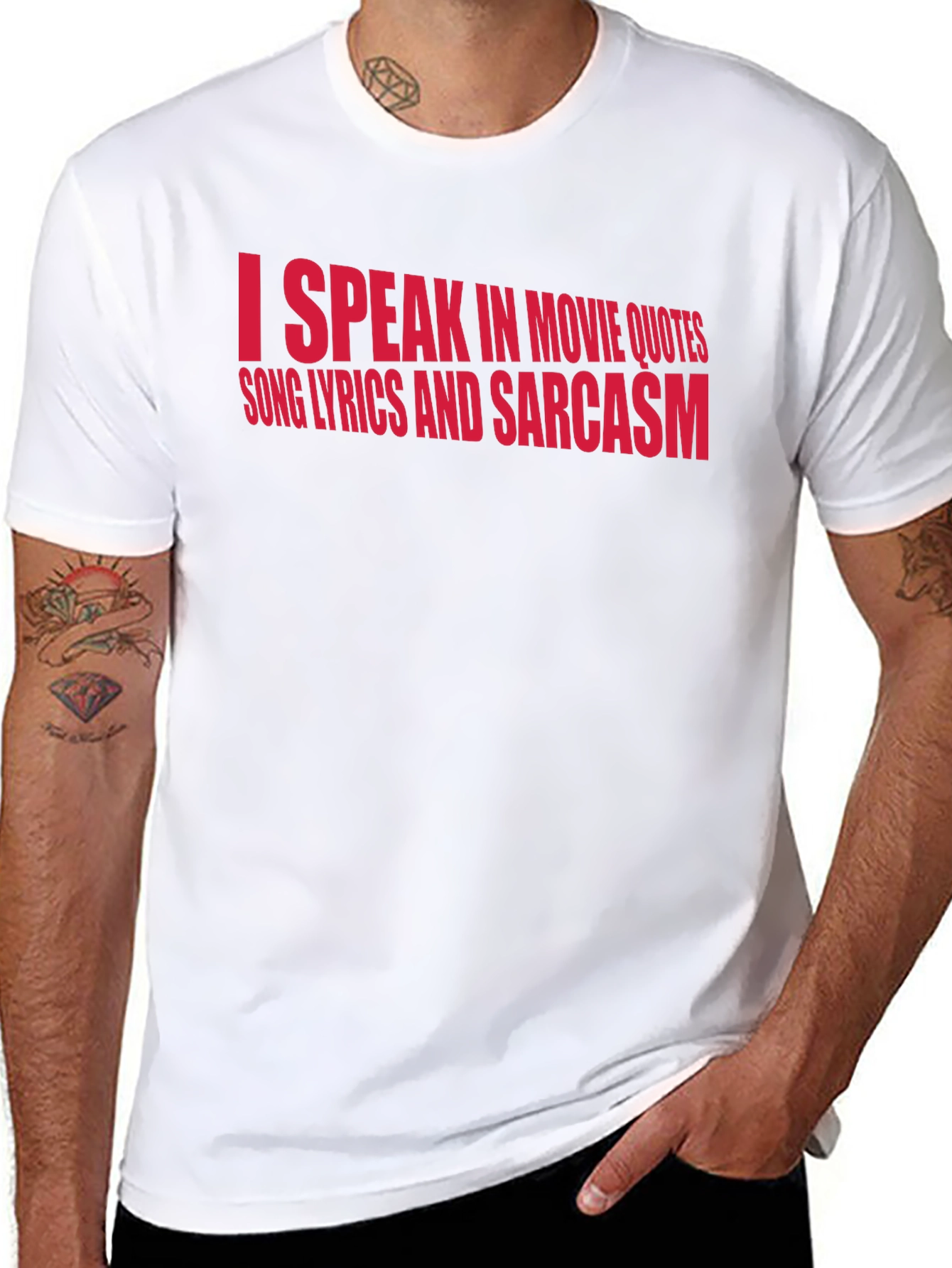 Sarcastic Movie Quote Graphic Tee - Black