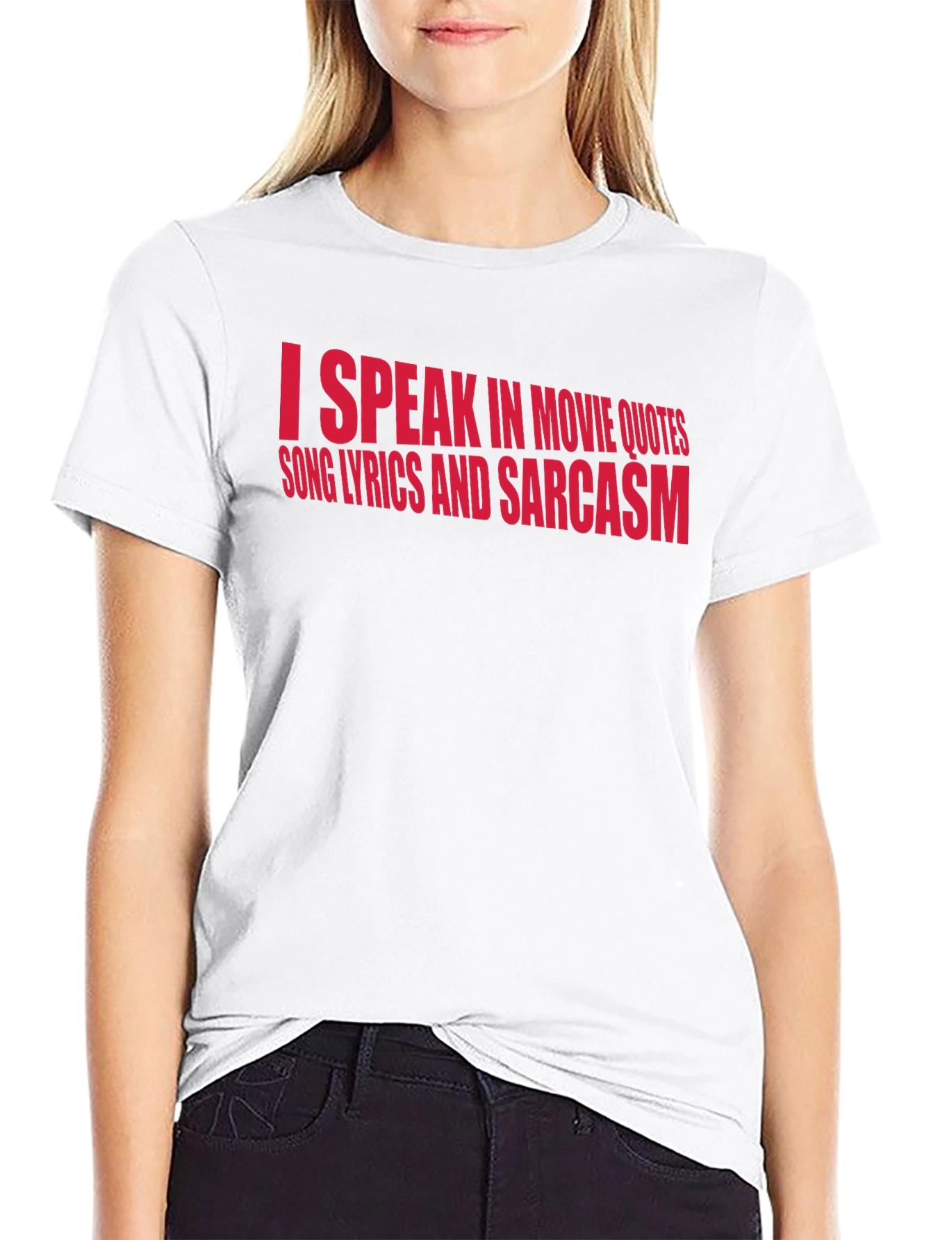 Sarcastic Movie Quote Graphic Tee - Black