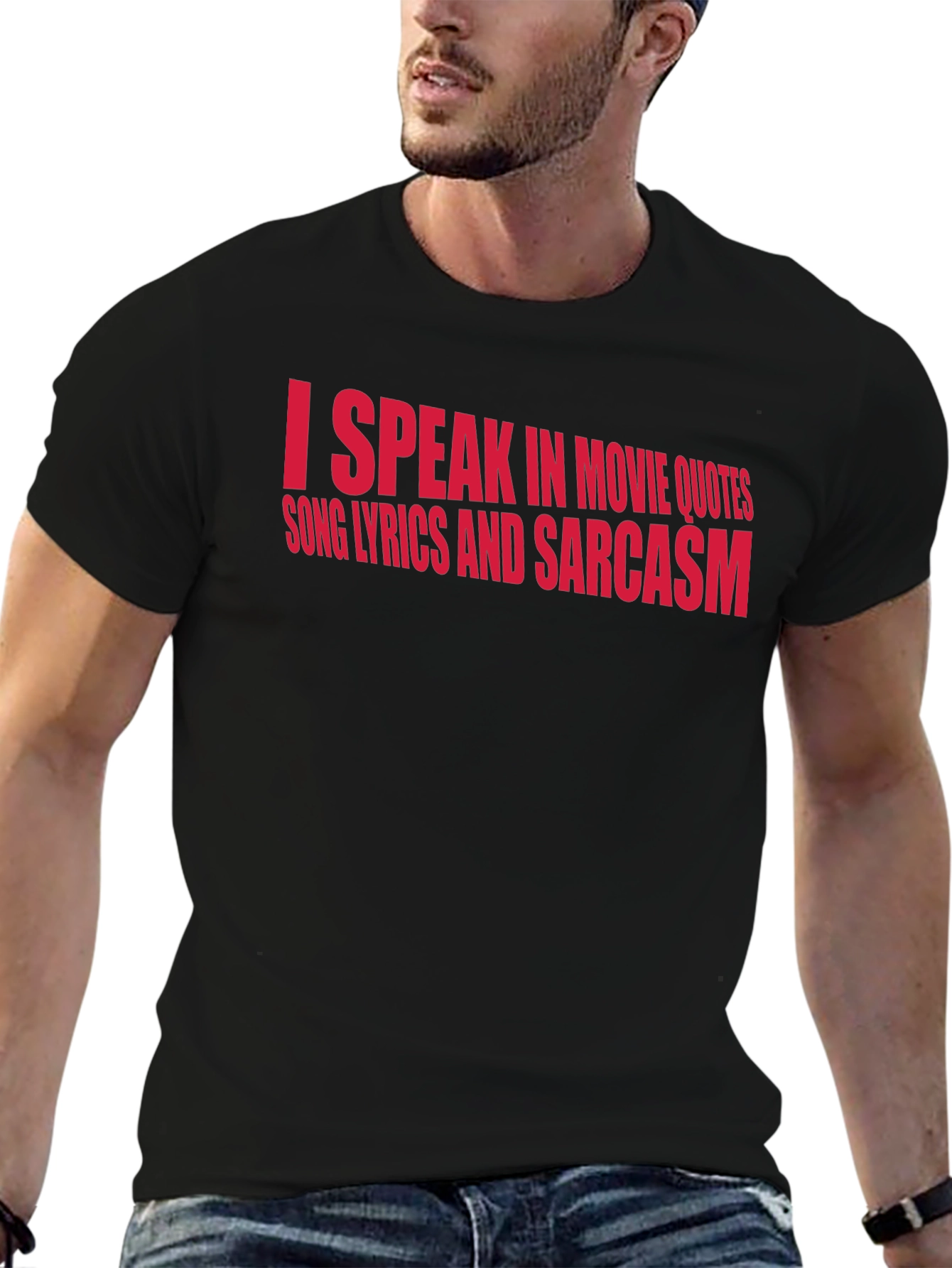 Sarcastic Movie Quote Graphic Tee - Black