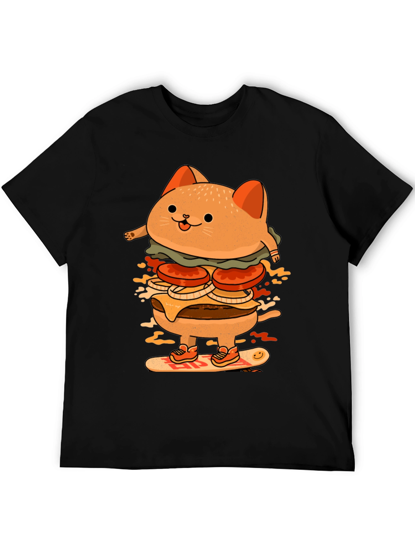 Burger Cat Skateboard Tee
