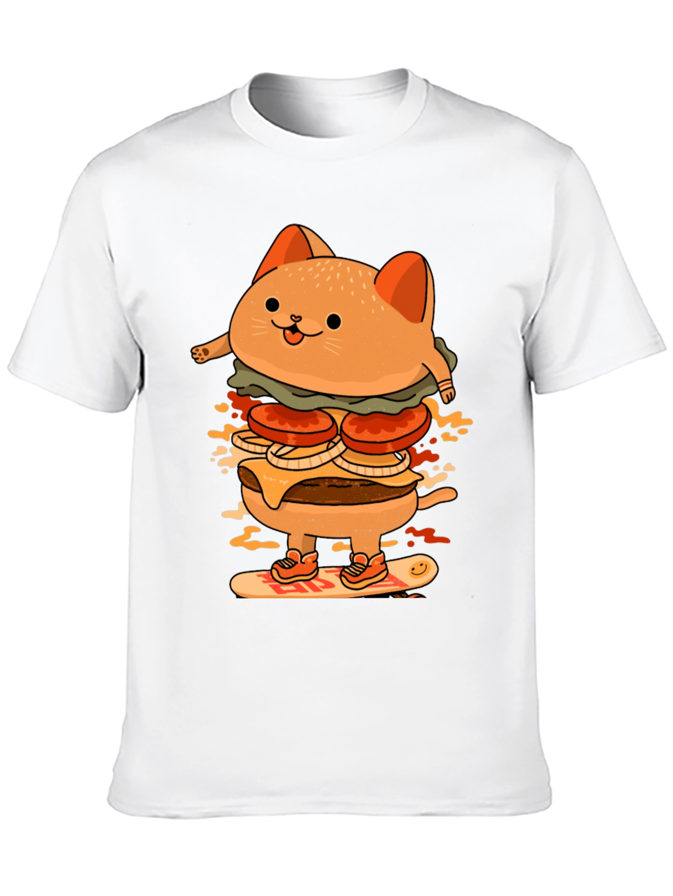 Burger Cat Skateboard Tee