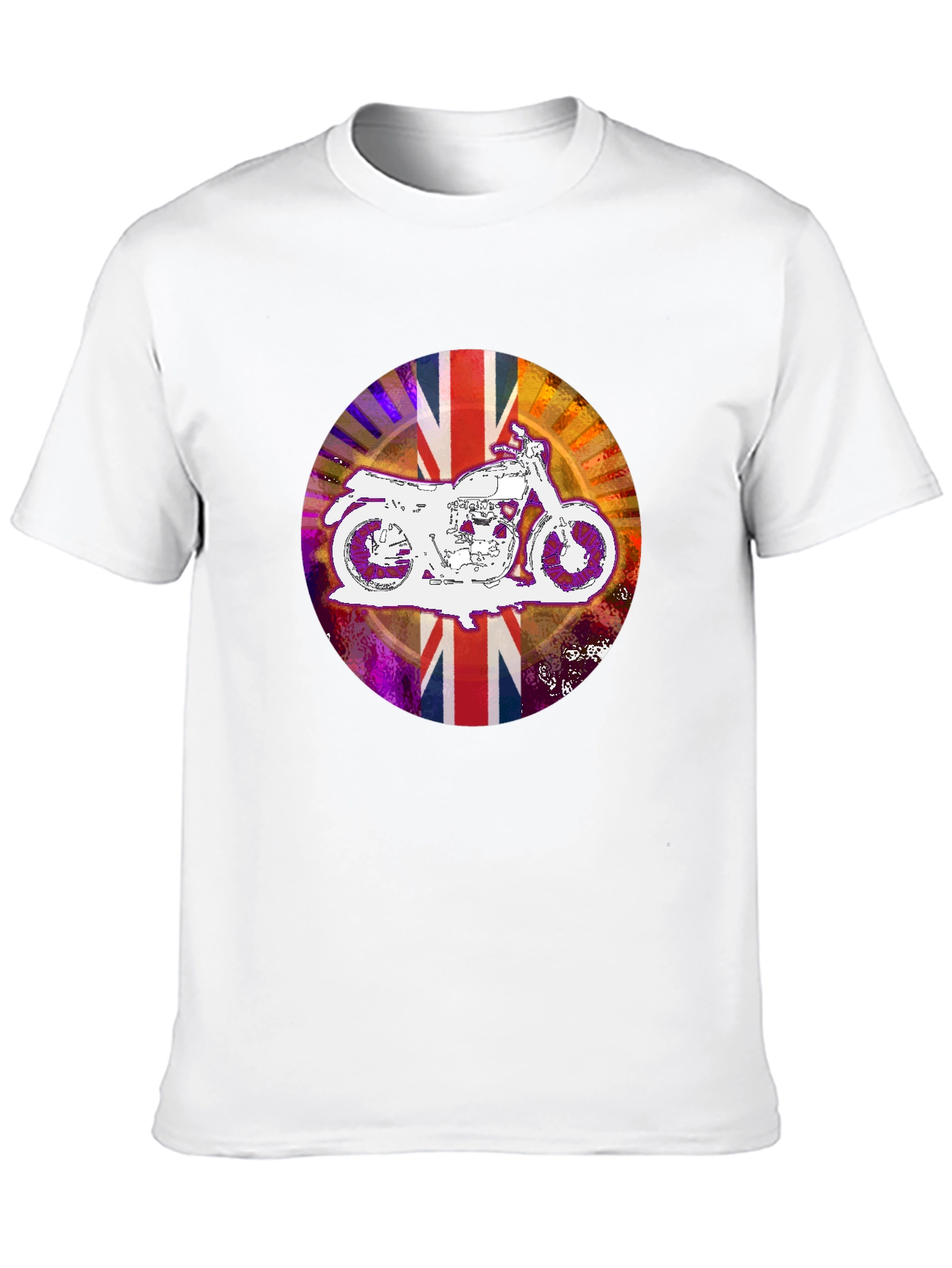 Union Jack Motorcycle T-Shirt - Black Graphic Tee