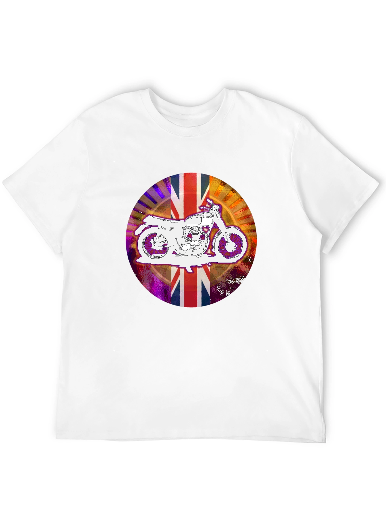Union Jack Motorcycle T-Shirt - Black Graphic Tee