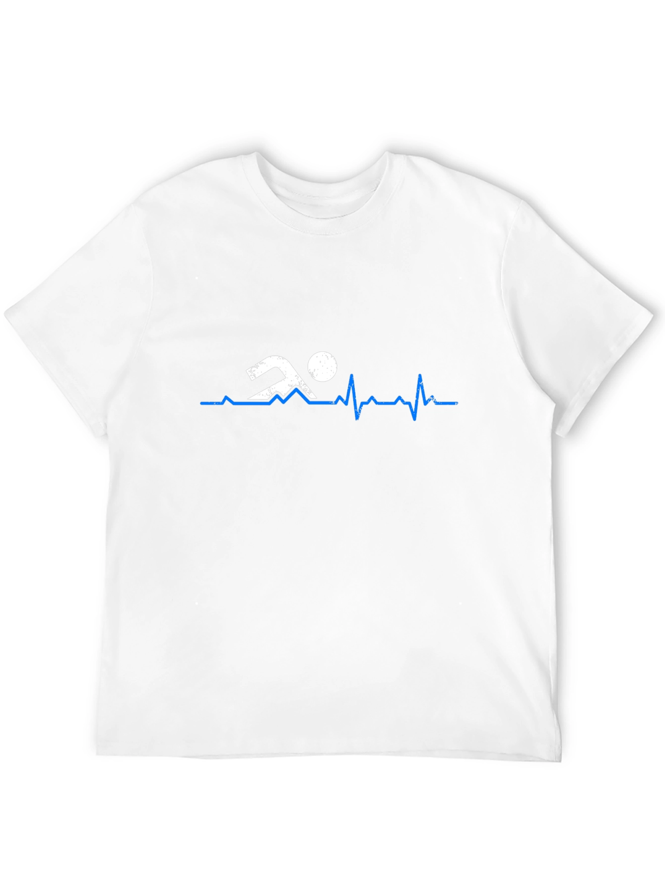 Swimmer Heartbeat Graphic Tee - Black Cotton T-Shirt