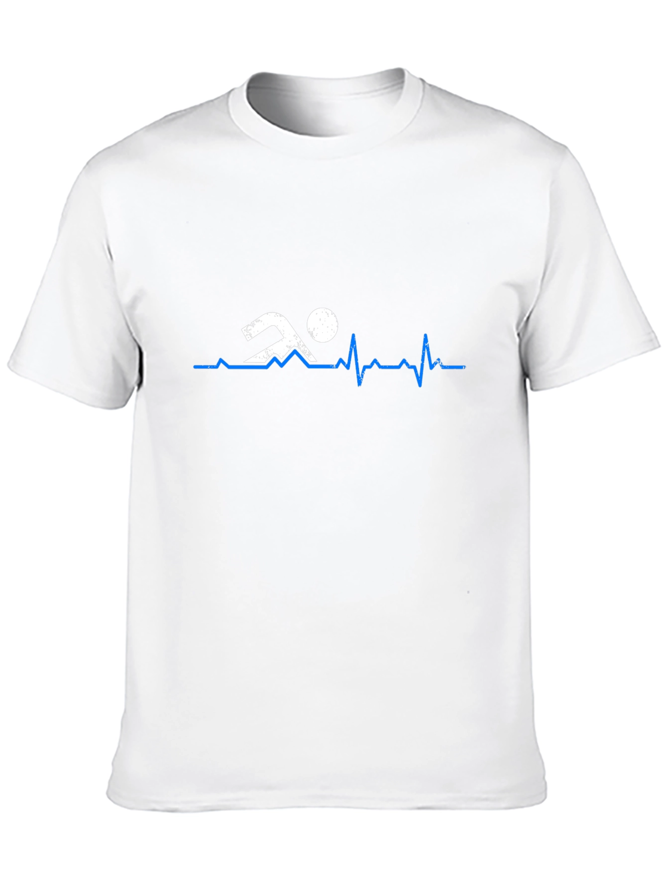 Swimmer Heartbeat Graphic Tee - Black Cotton T-Shirt