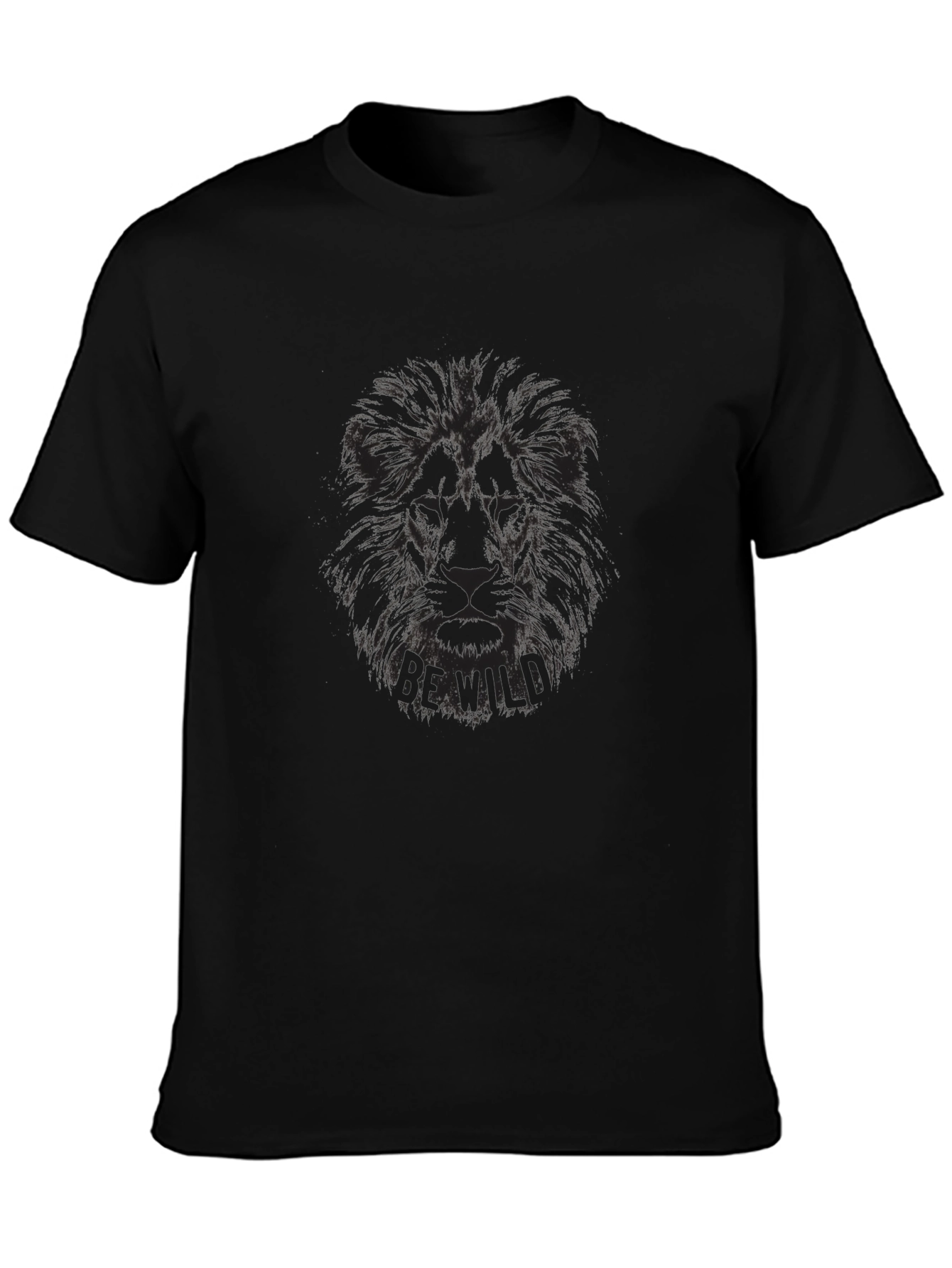 Be Wild Lion Graphic T-Shirt - Stylish Black Tee