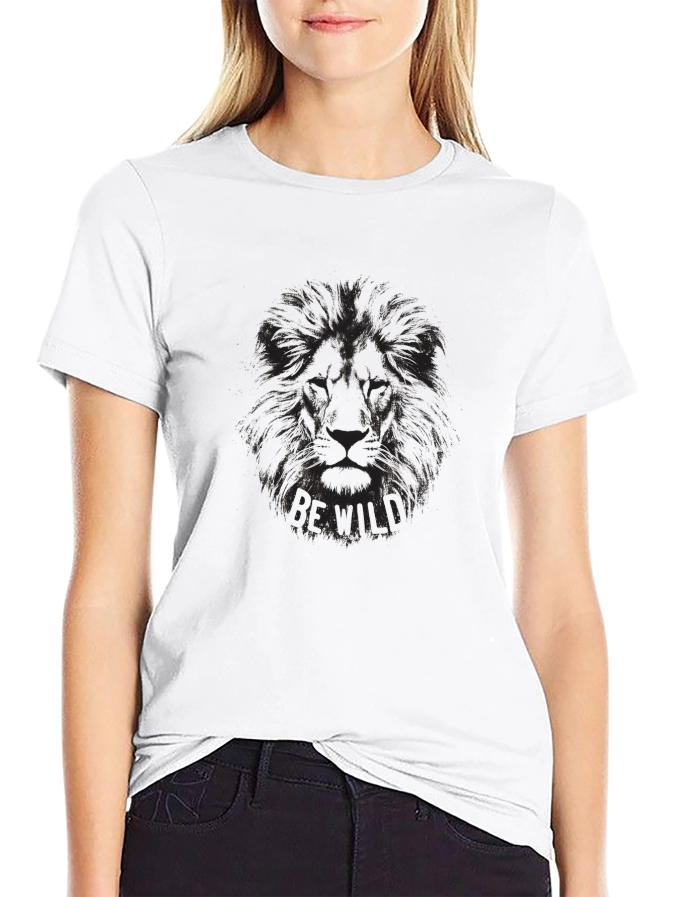 Be Wild Lion Graphic T-Shirt - Stylish Black Tee