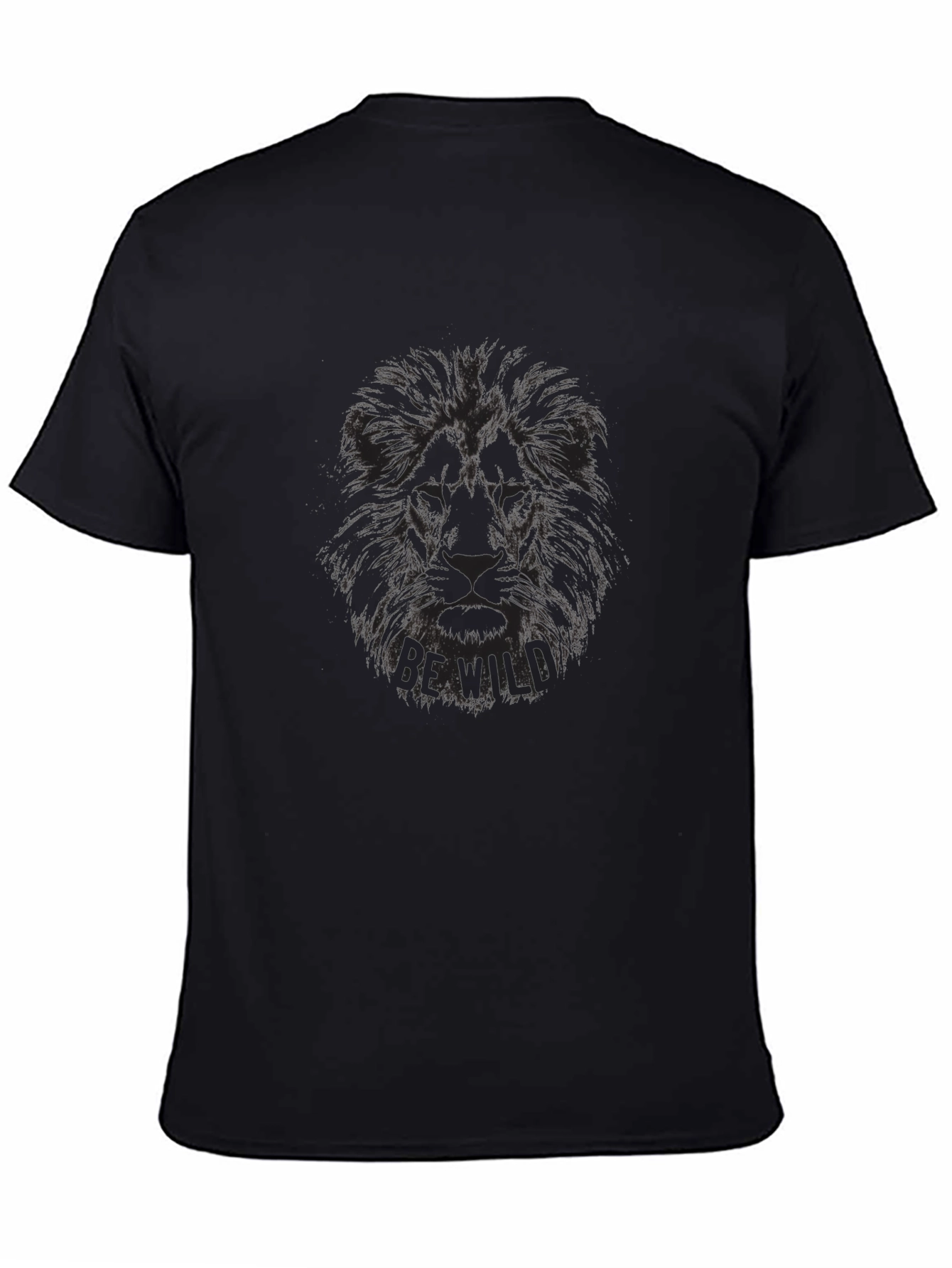 Be Wild Lion Graphic T-Shirt - Stylish Black Tee