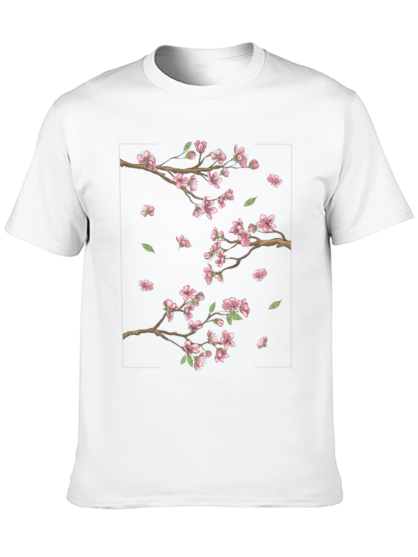 Cherry Blossom Graphic Black T-Shirt