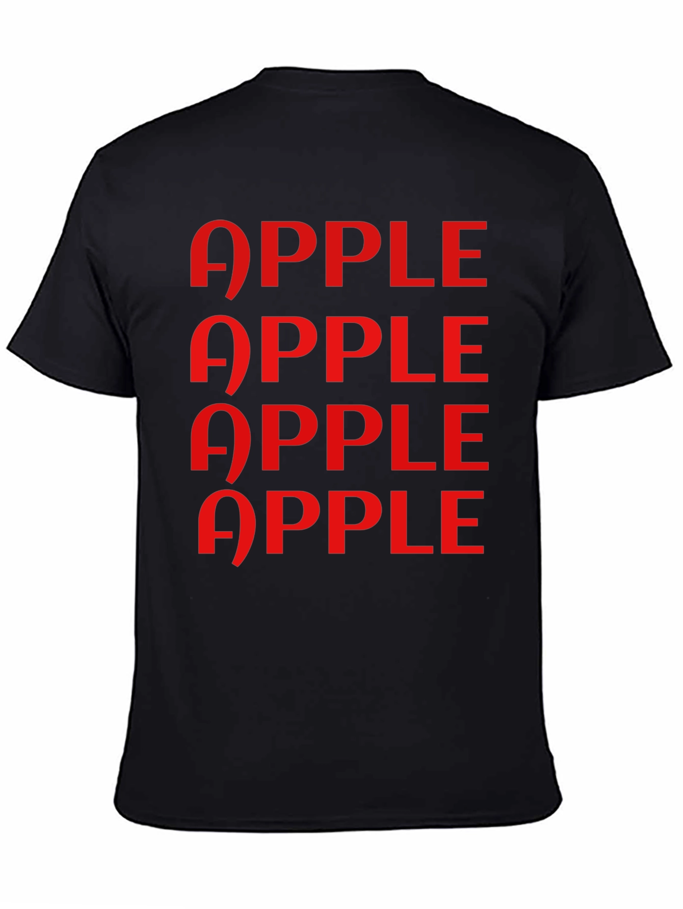Apple Pattern Graphic Tee - Classic Black T-Shirt