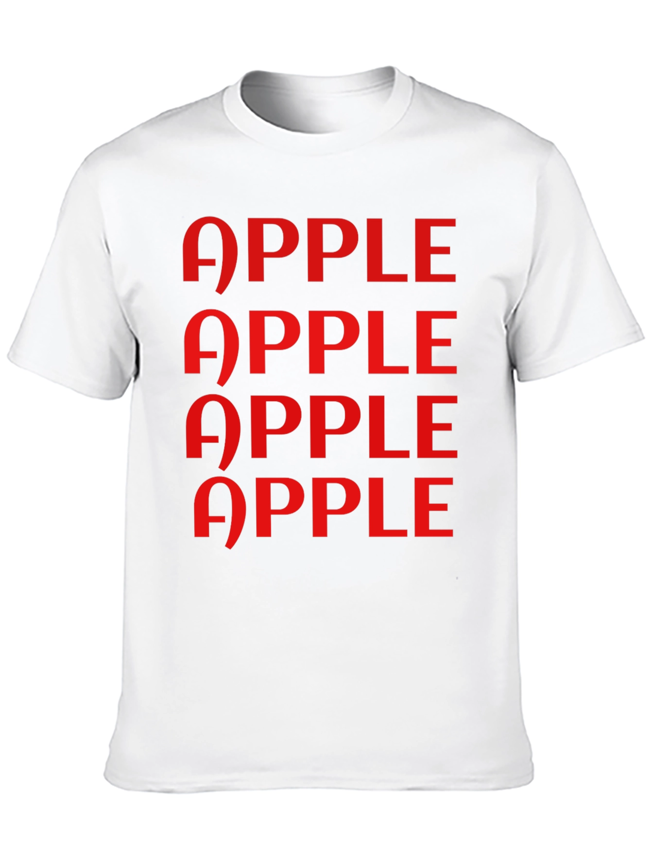 Apple Pattern Graphic Tee - Classic Black T-Shirt